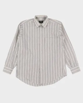 00s Christian Dior Grey / White Striped Long Sleeve Button Up Shirt - L