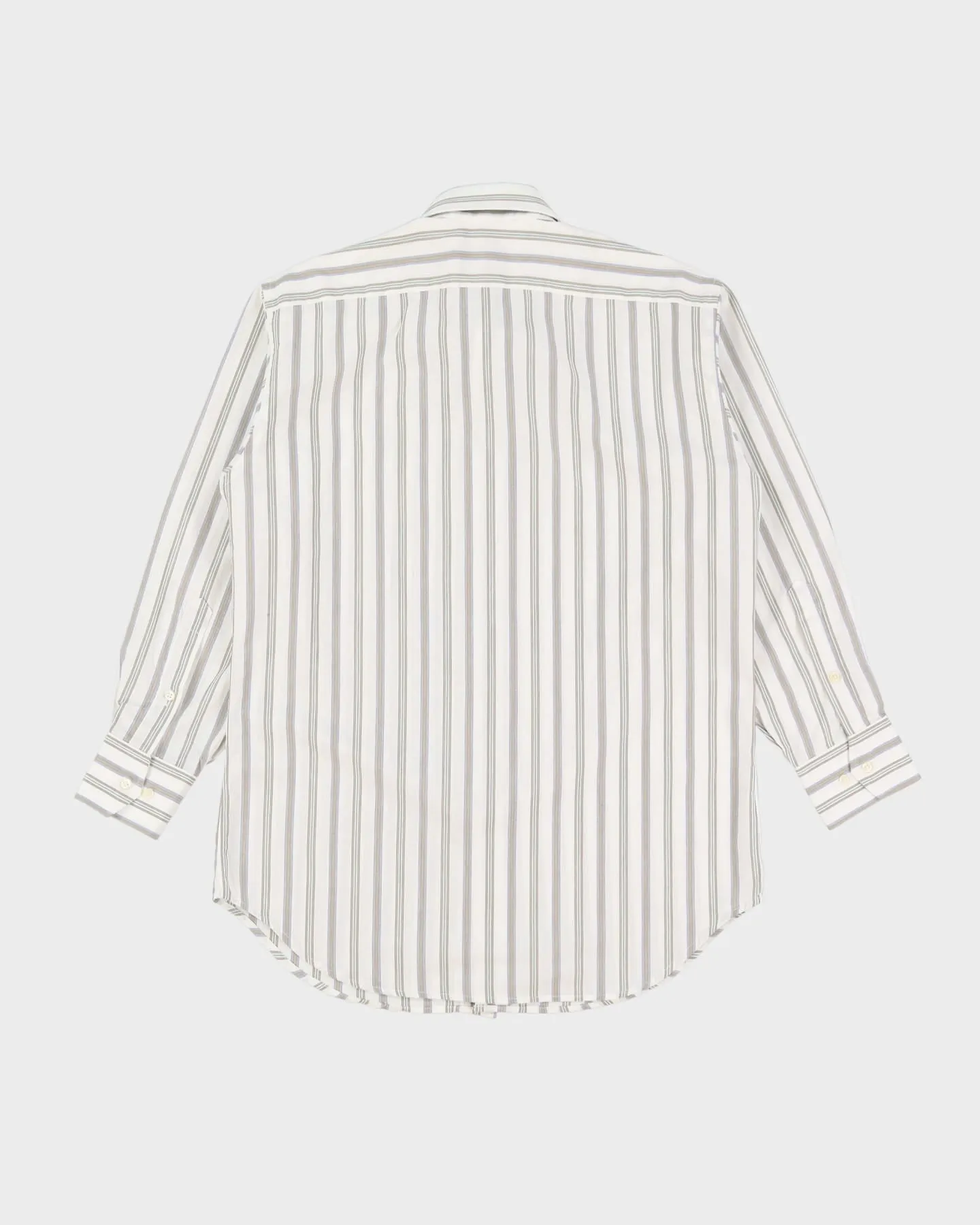 00s Christian Dior Grey / White Striped Long Sleeve Button Up Shirt - S / M