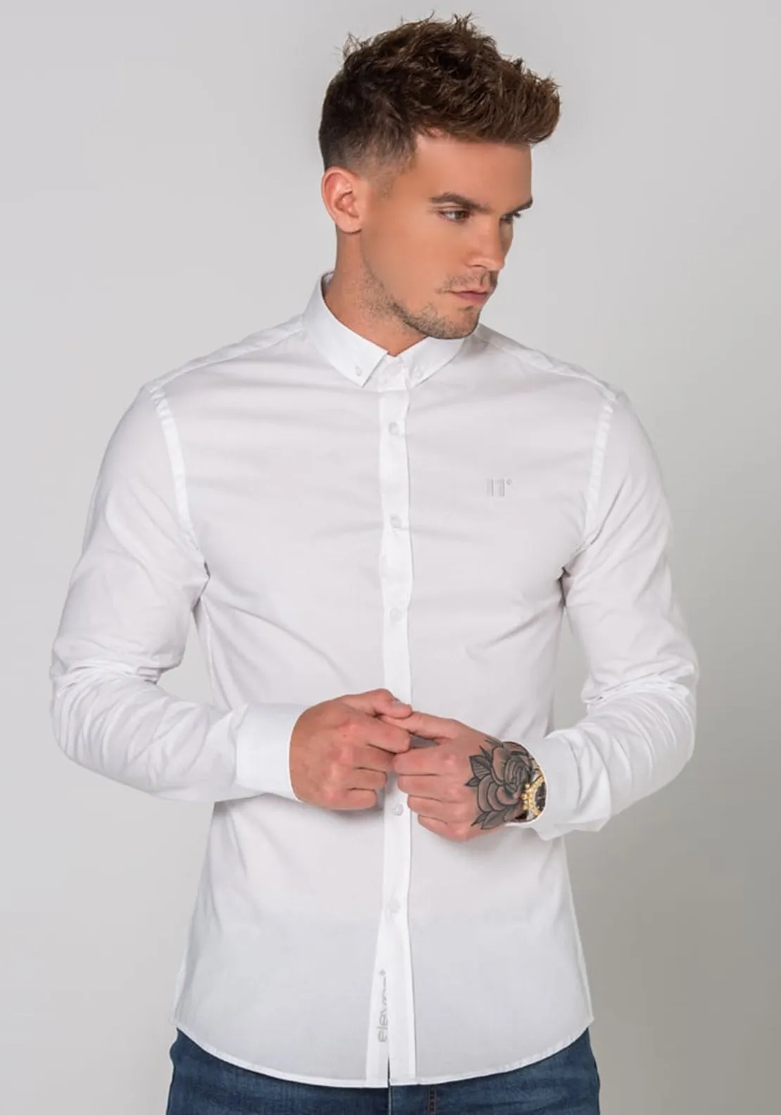 11 Degrees Long Sleeve Shirt, White