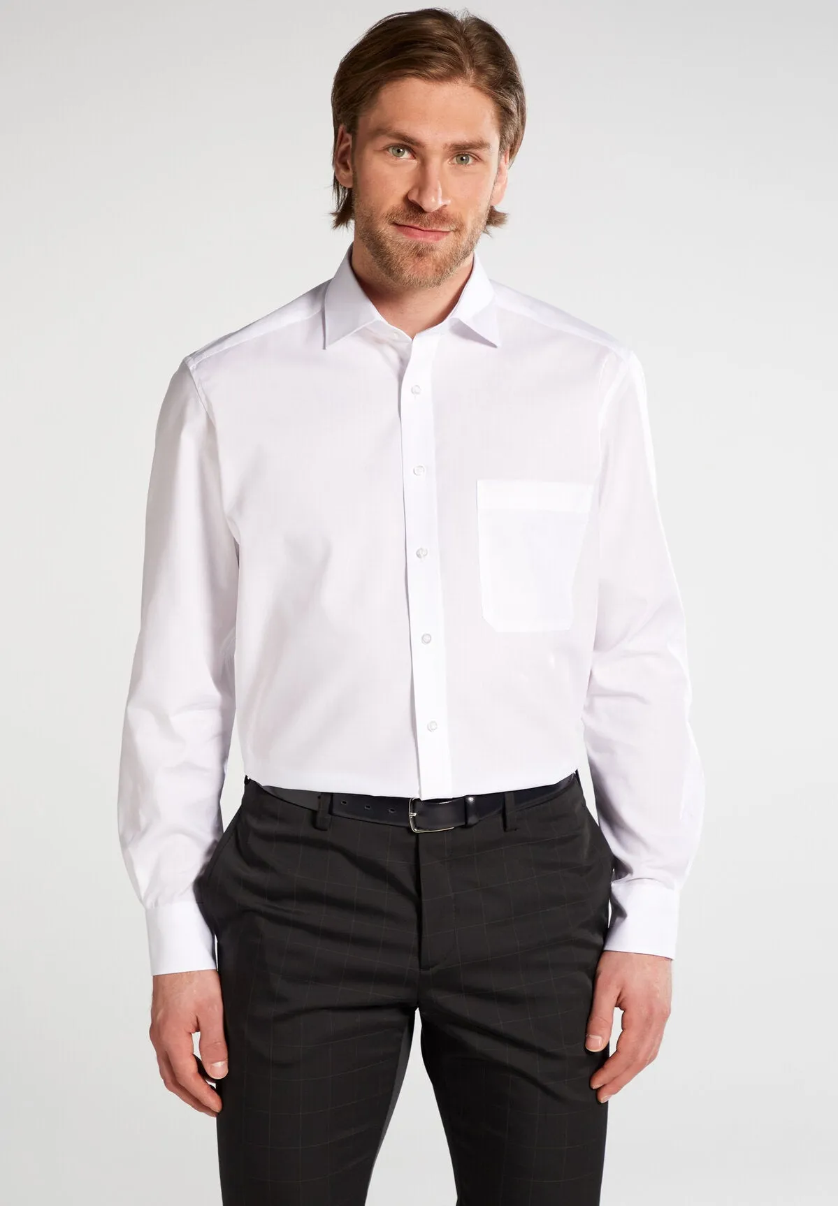 1863 by Eterna Plain Poplin Shirt, White