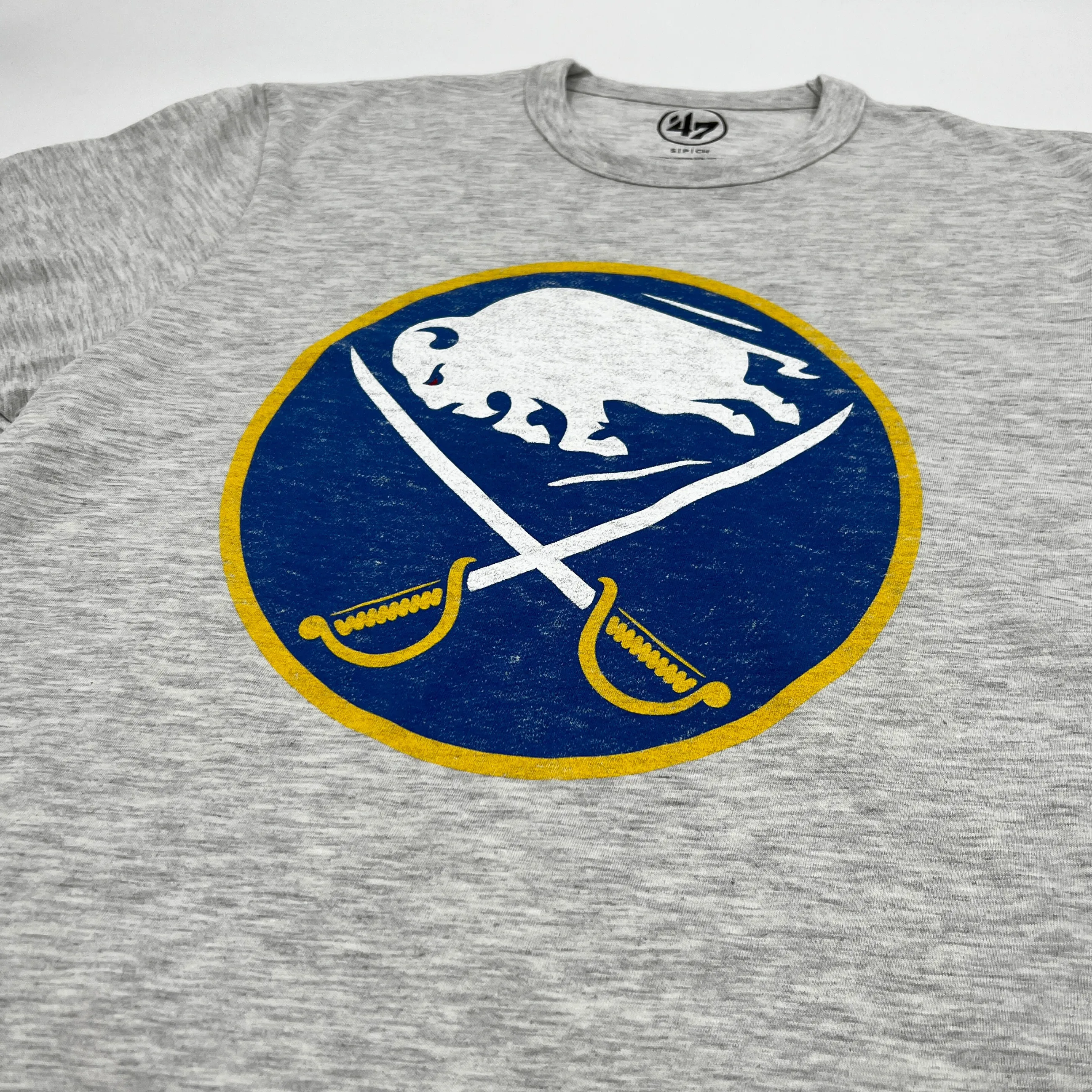 '47 Brand Buffalo Sabres Gray With Classic Logo Short Sleeve Shirt