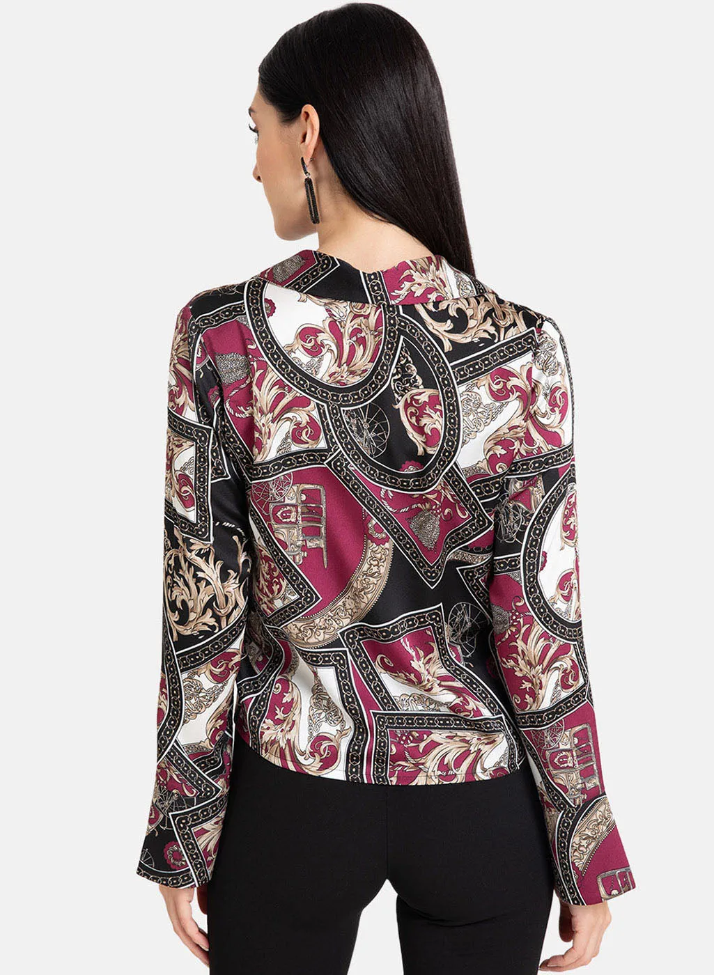 Abstract Printed Cuban Collar Shirt