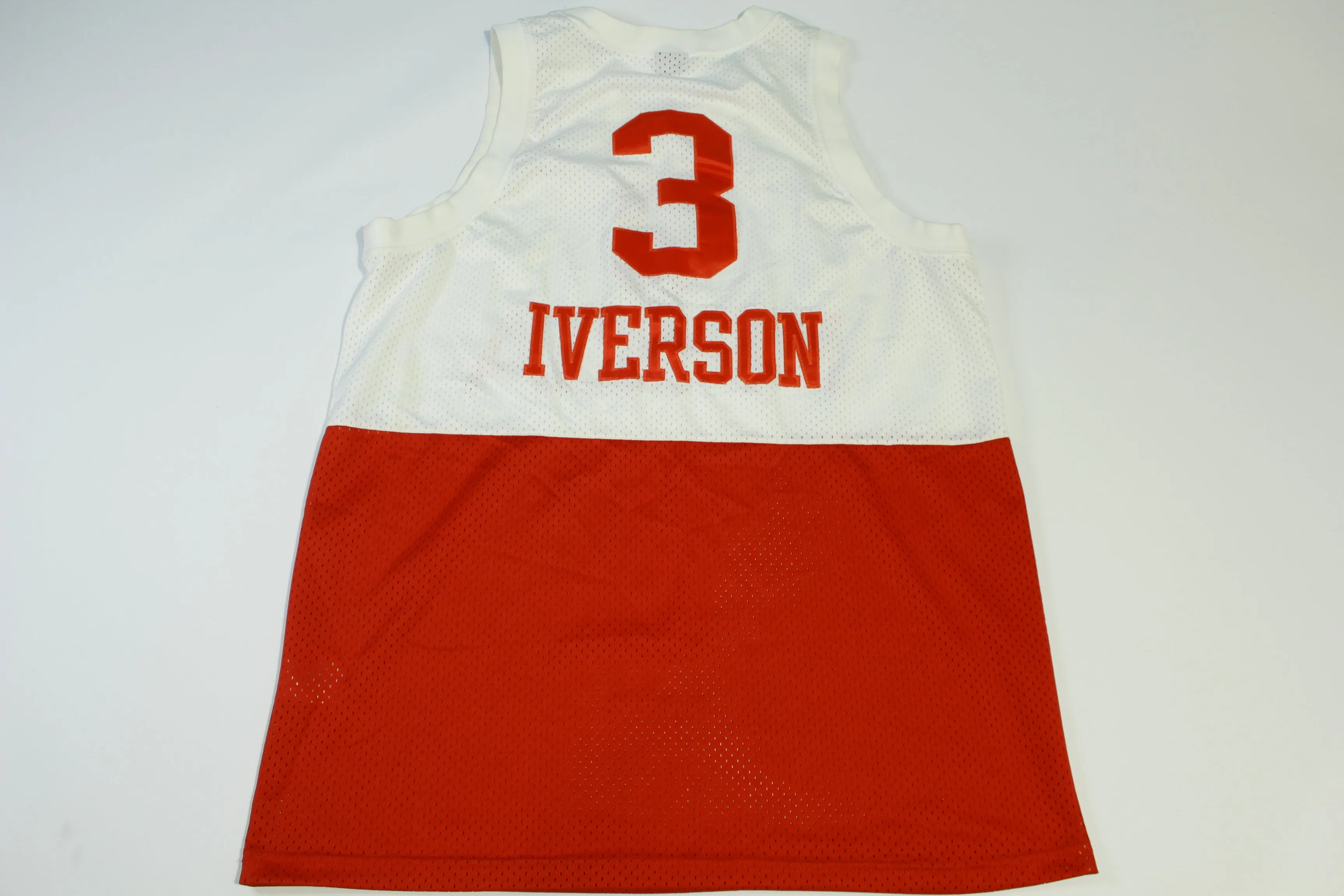 Allen Iverson Vintage Y2K Nike Team #3 White Red Mesh Sewn Stitched NBA Jersey