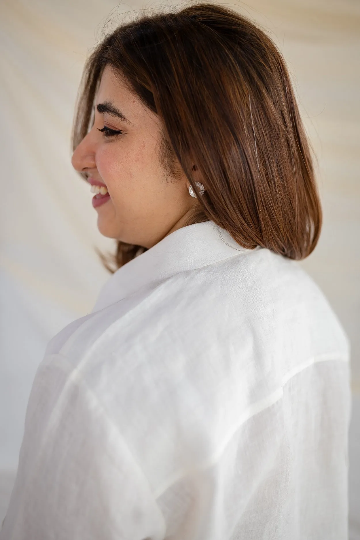 Anushka White Handwoven Linen Shirt