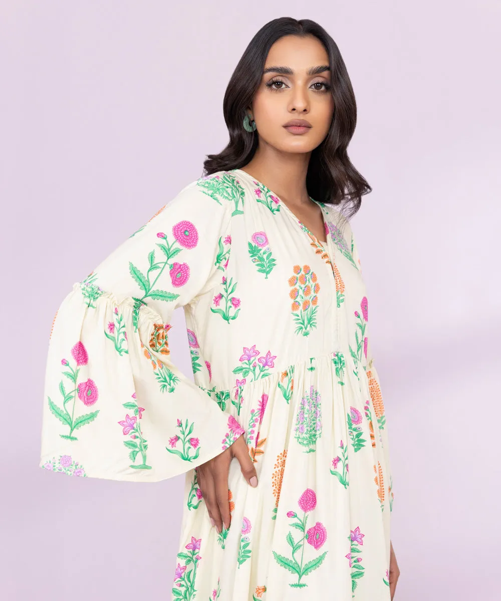 Arabic Lawn Flared Shirt