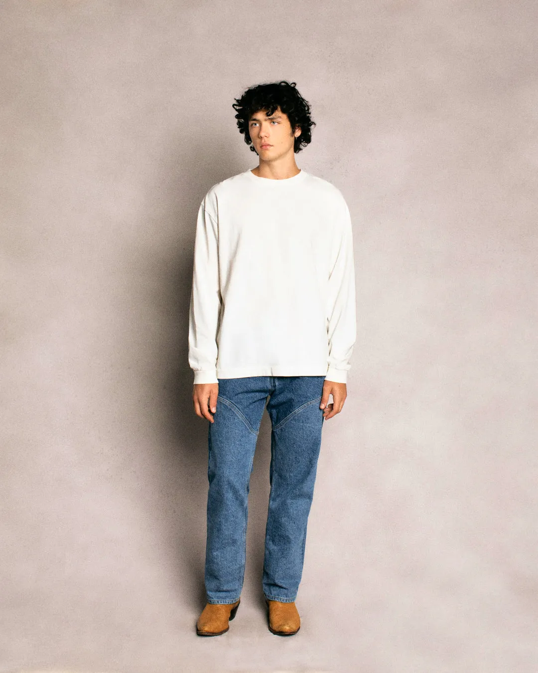 Basic L/S T-Shirt (Vintage White)