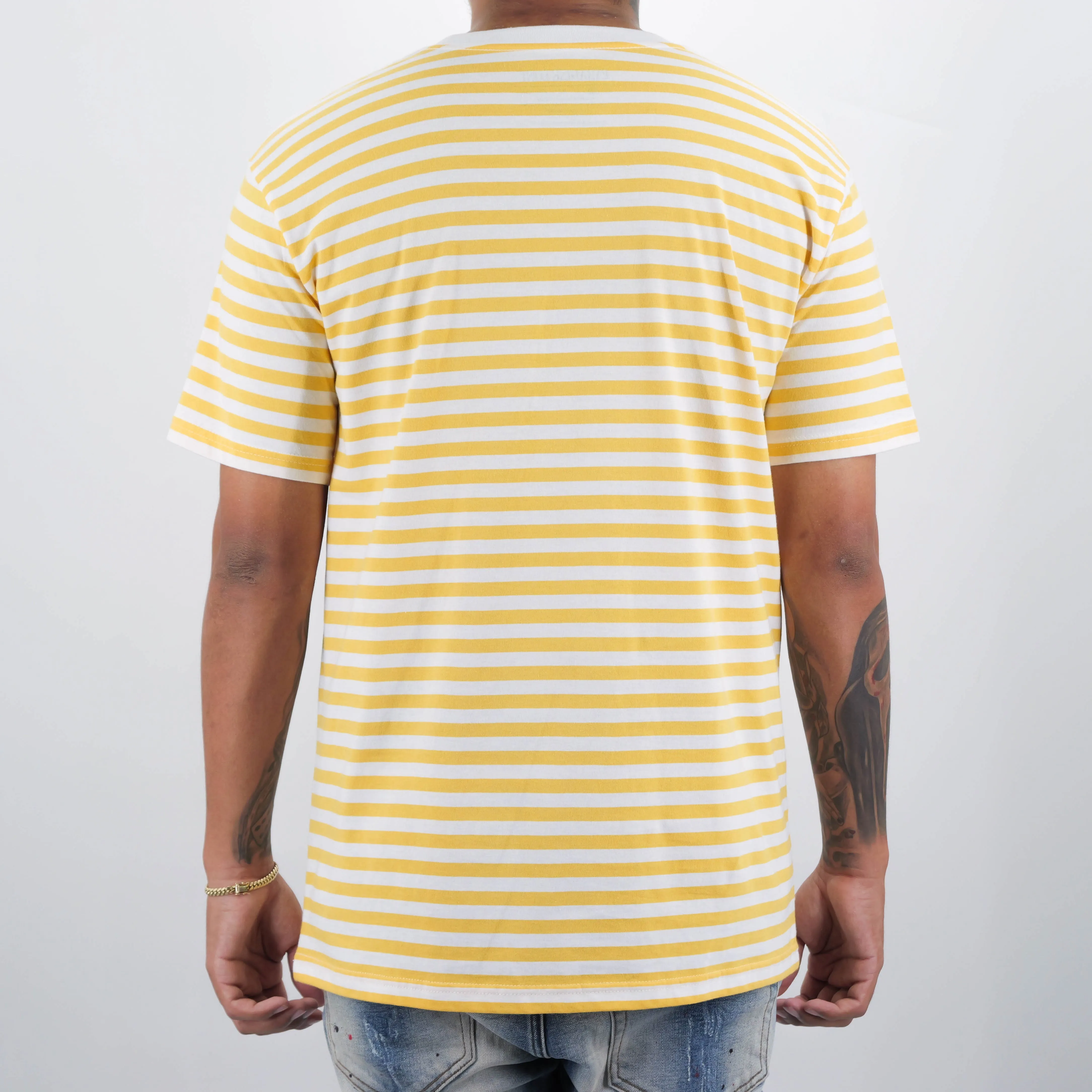 BEAUTY IN THE STRUGGLE STRIPE TEE YELLOW