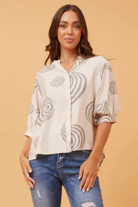 BELINA ABSTRACT PRINT SHIRT