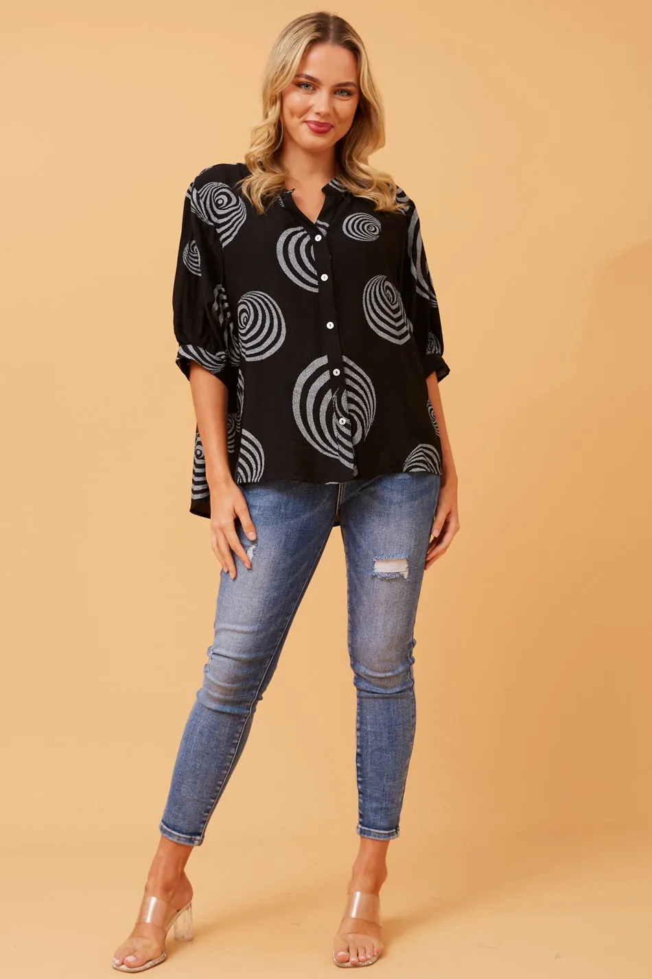 BELINA ABSTRACT PRINT SHIRT