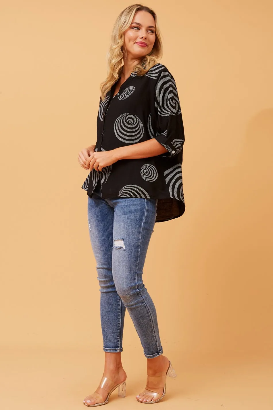 BELINA ABSTRACT PRINT SHIRT