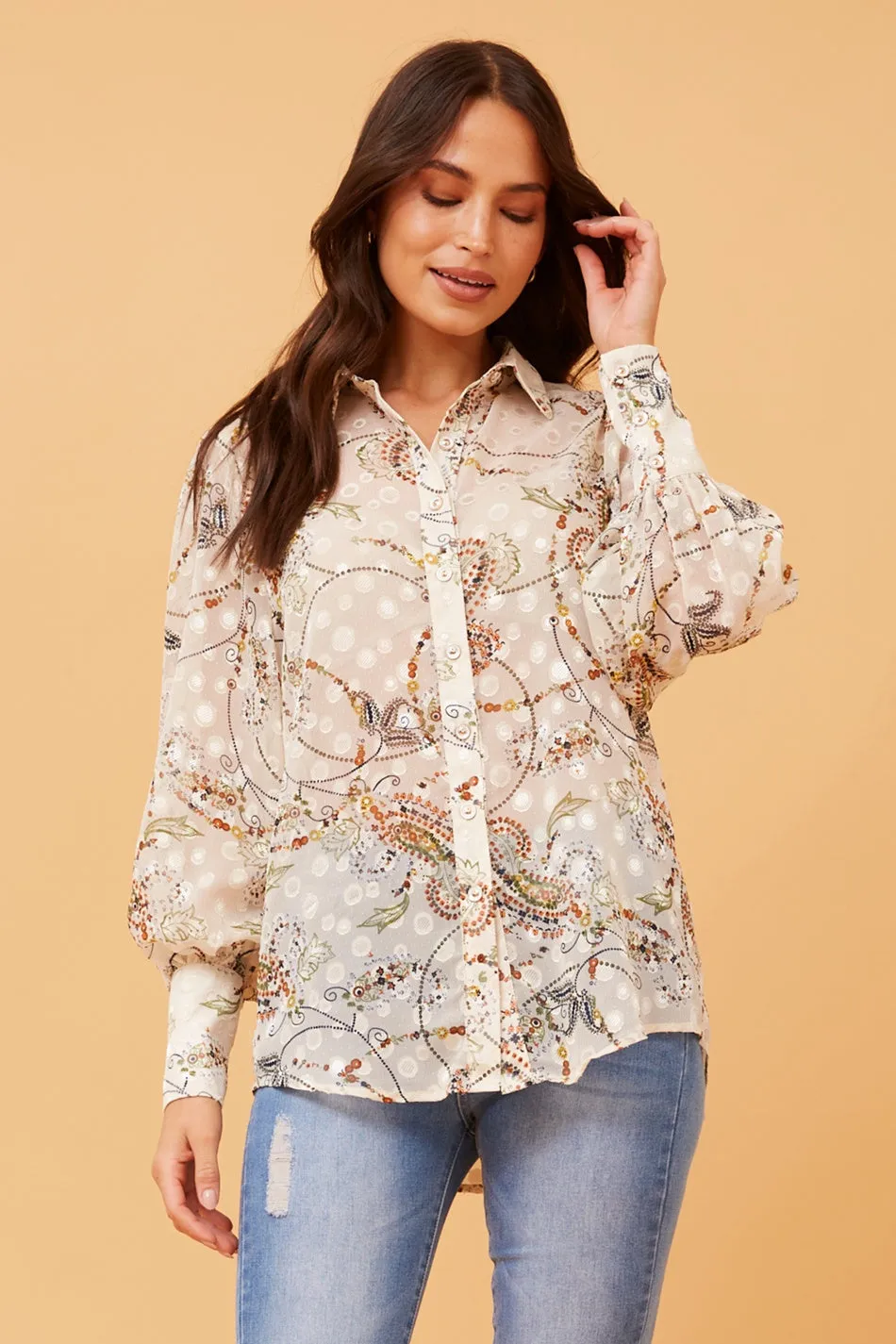 BELLE BOTANICAL PRINT SHIRT