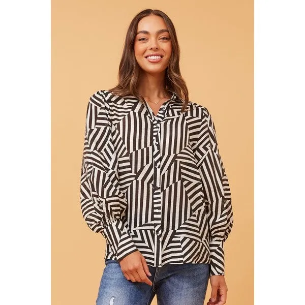 BELLE PATCHWORK STRIPED SHIRT