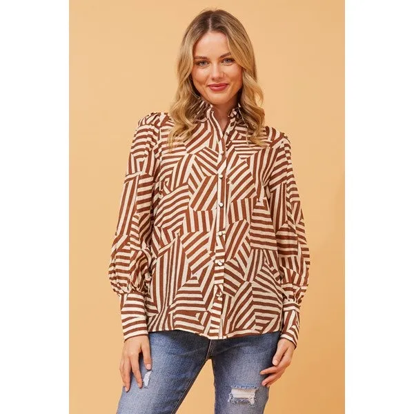 BELLE PATCHWORK STRIPED SHIRT