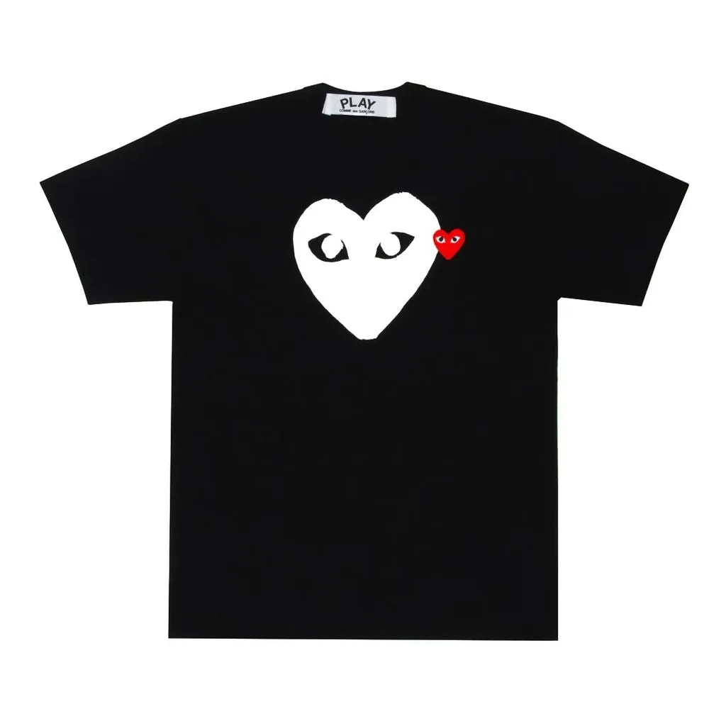 Big White Heart Black T-Shirt