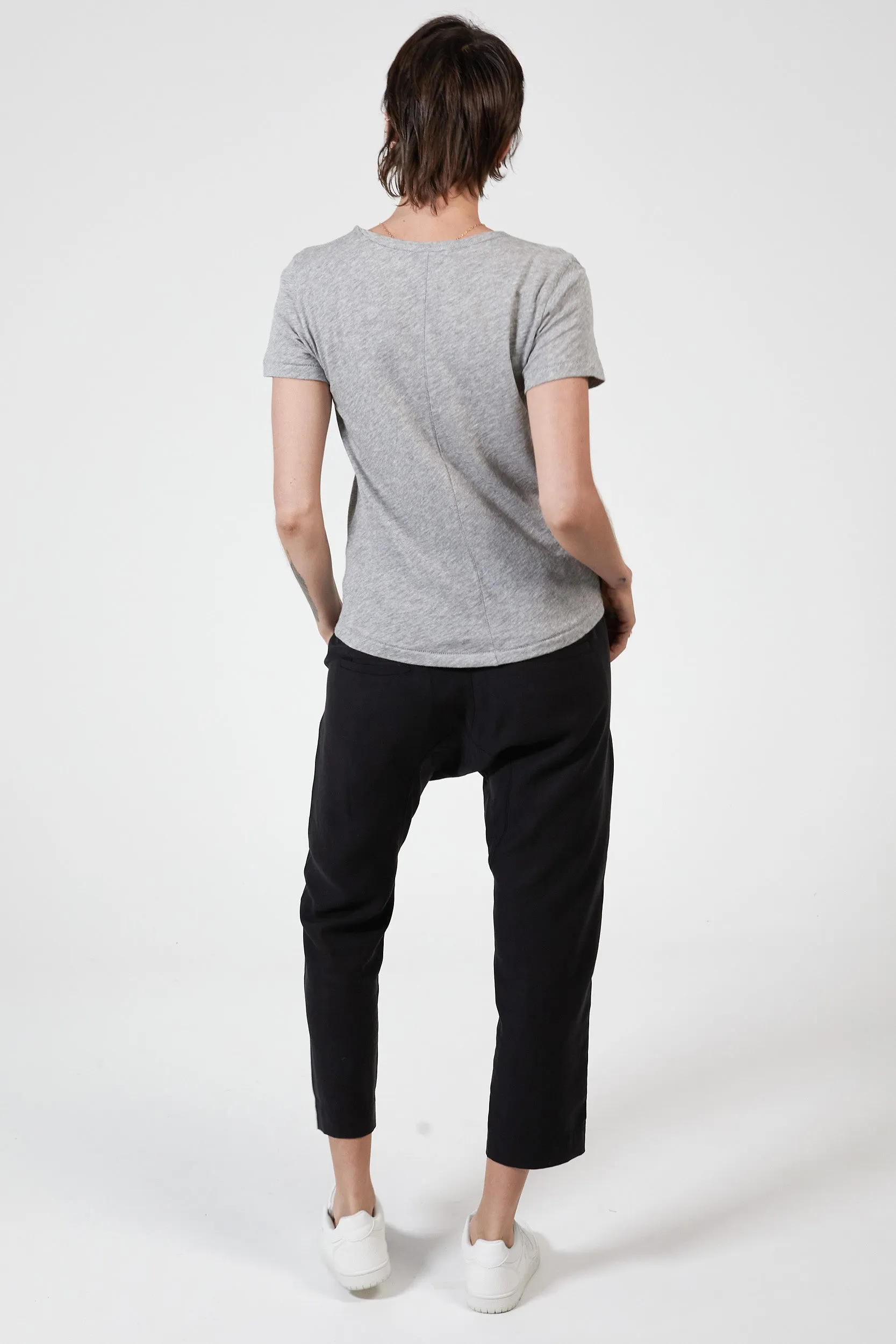 BLAKE SLUB V-NECK - GREY MARL