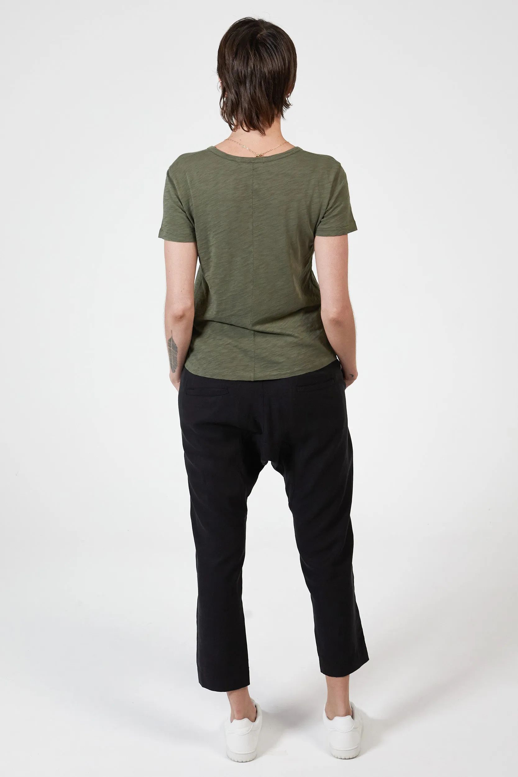 BLAKE SLUB V-NECK - KHAKI