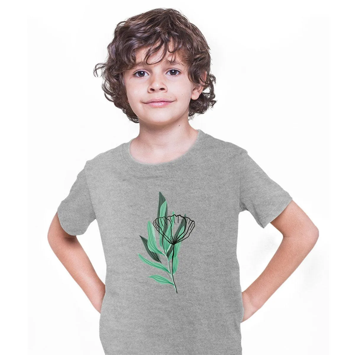 Botanical Summer Colorful Art Print Plant Short Sleeve Abstract T-shirt for Kids