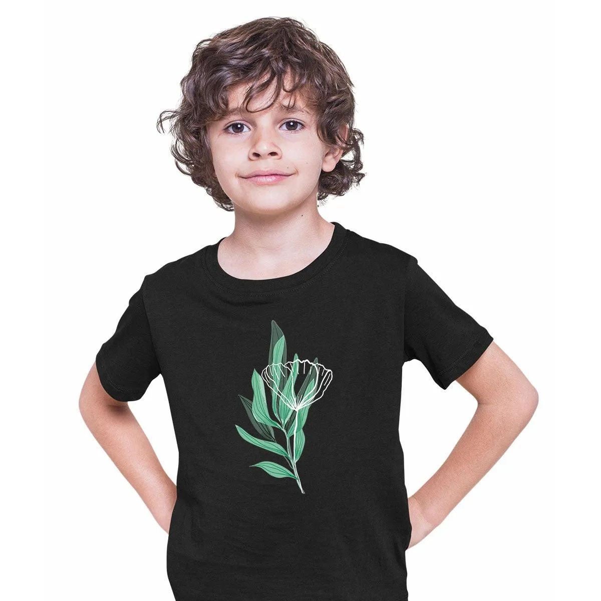 Botanical Summer Colorful Art Print Plant Short Sleeve Abstract T-shirt for Kids