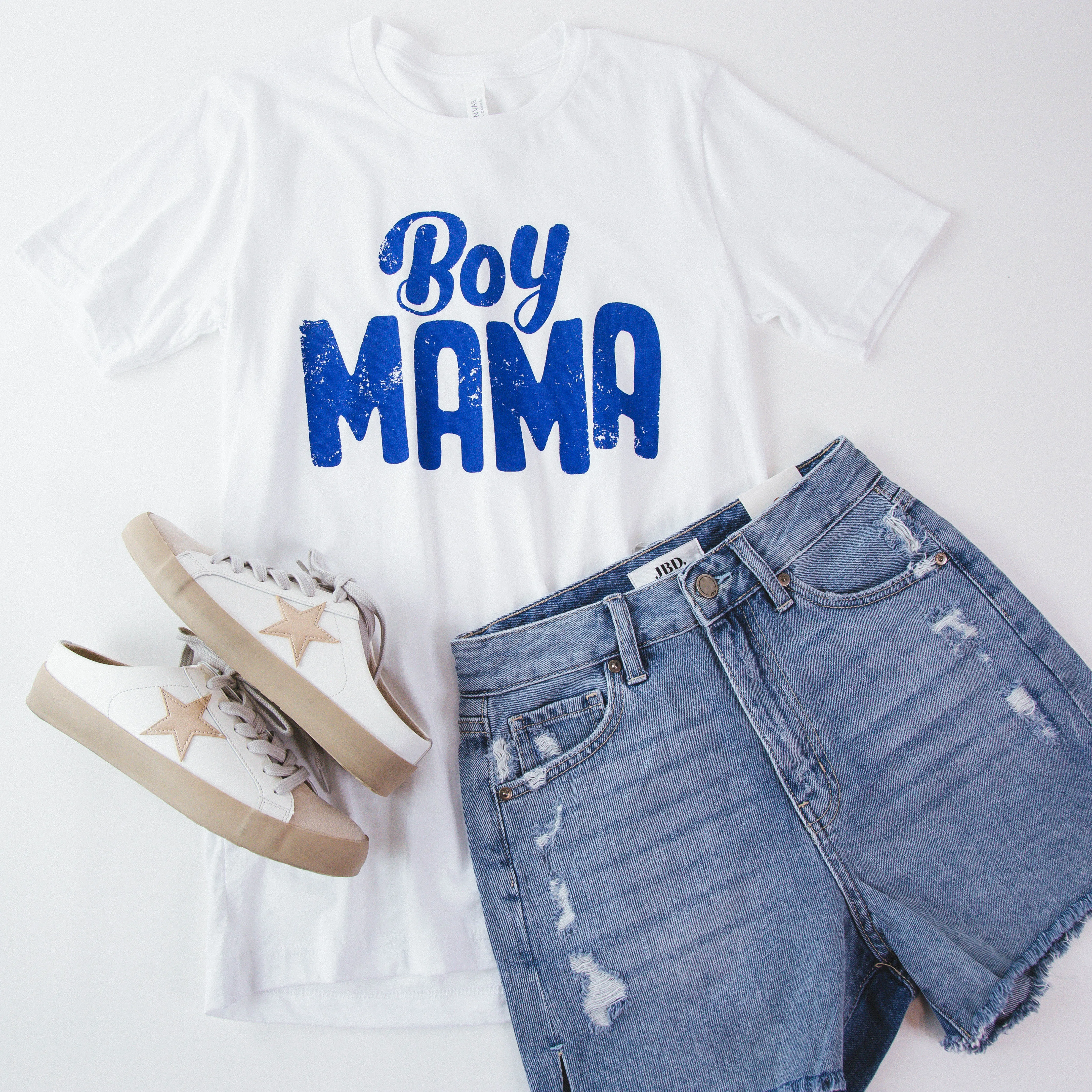 Boy Mama Graphic Tee, White