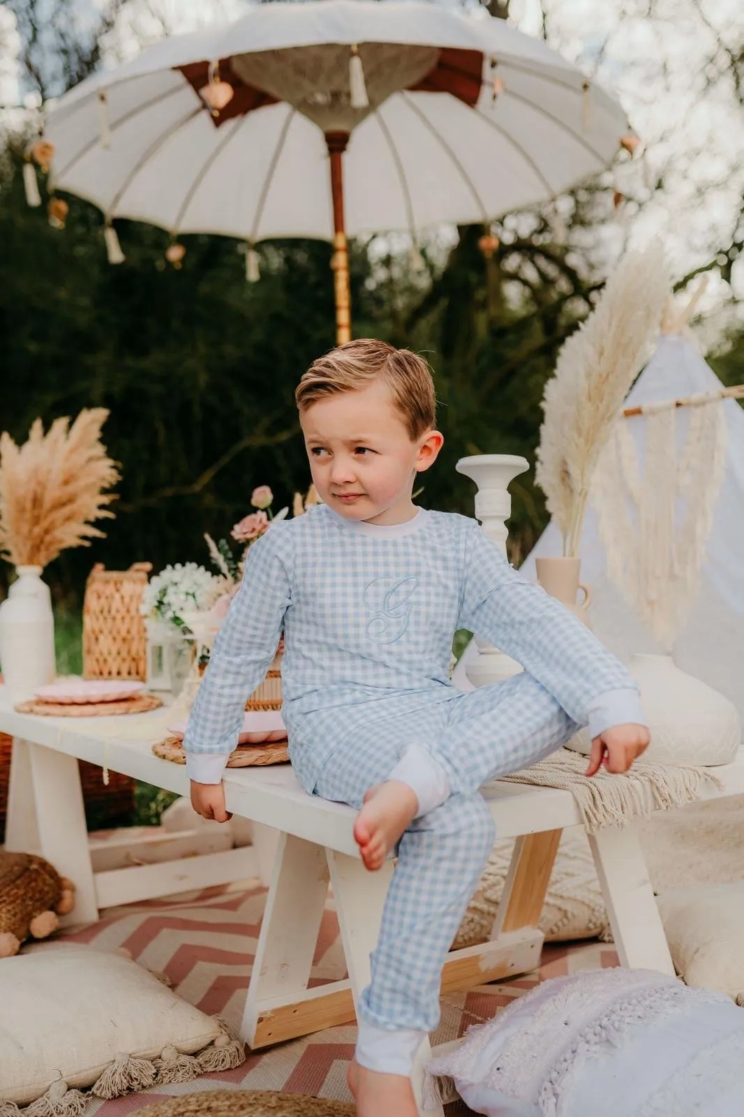 Boys Blue Gingham Dreams Set