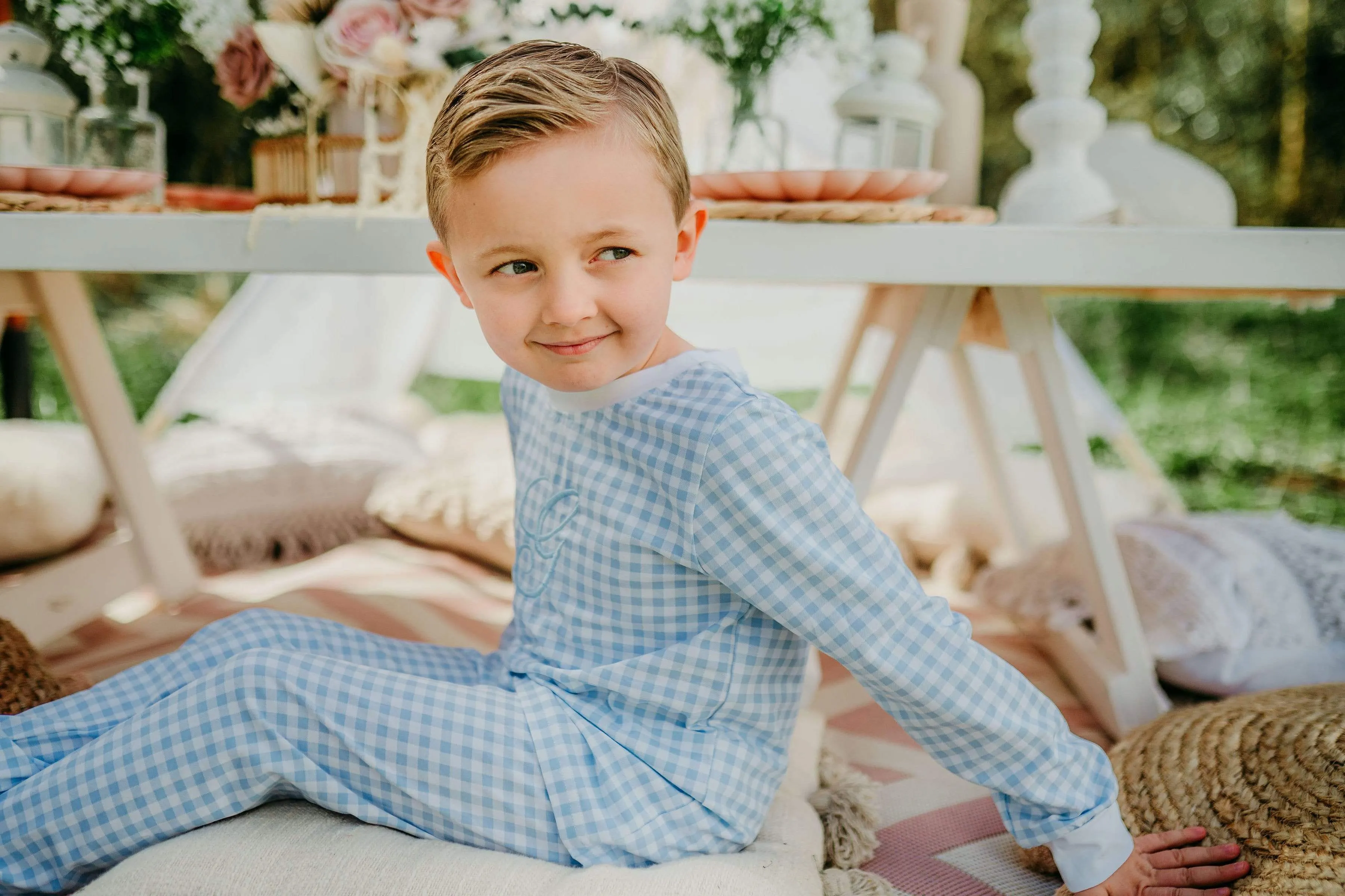 Boys Blue Gingham Dreams Set