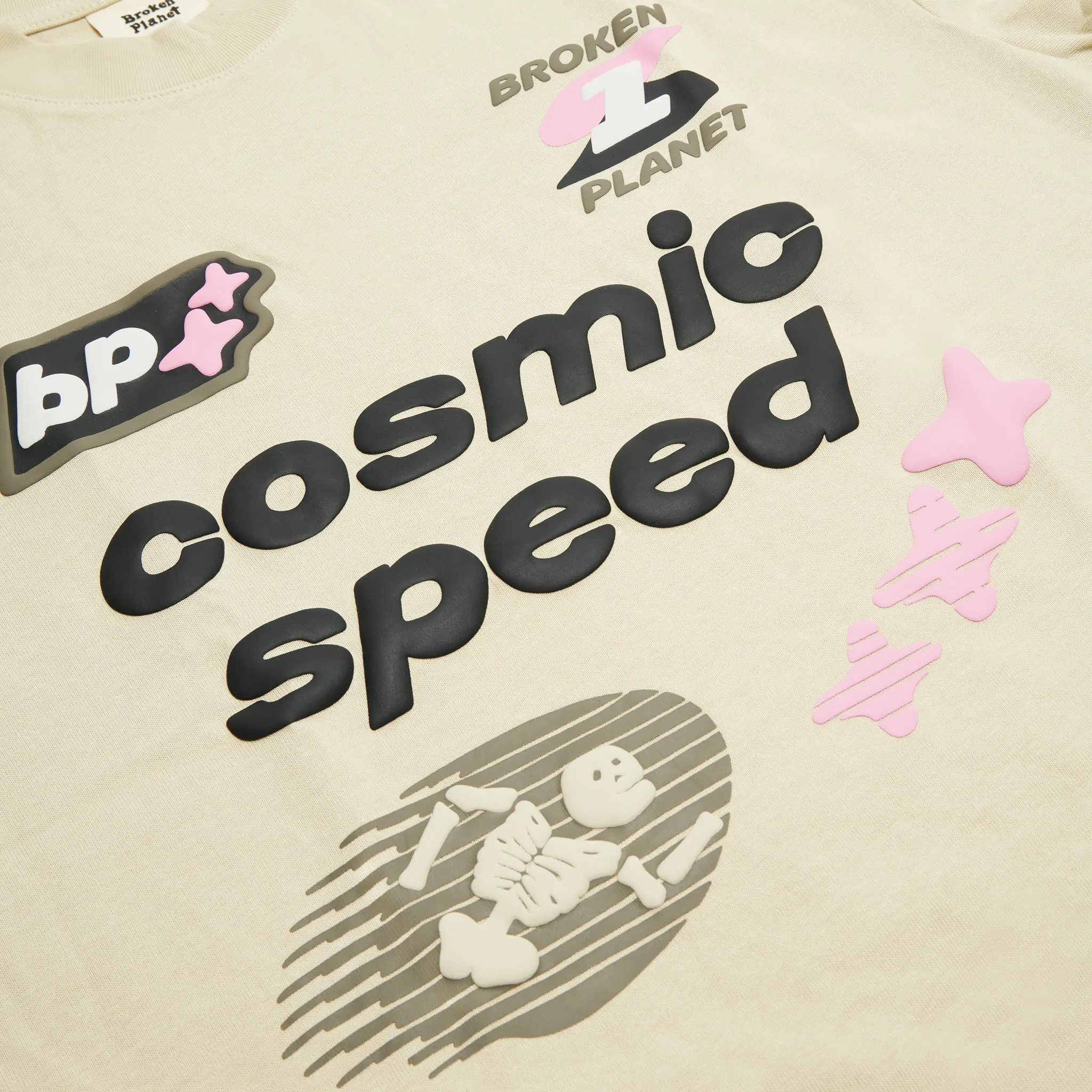 Broken Planet Cosmic Speed Bone White T Shirt