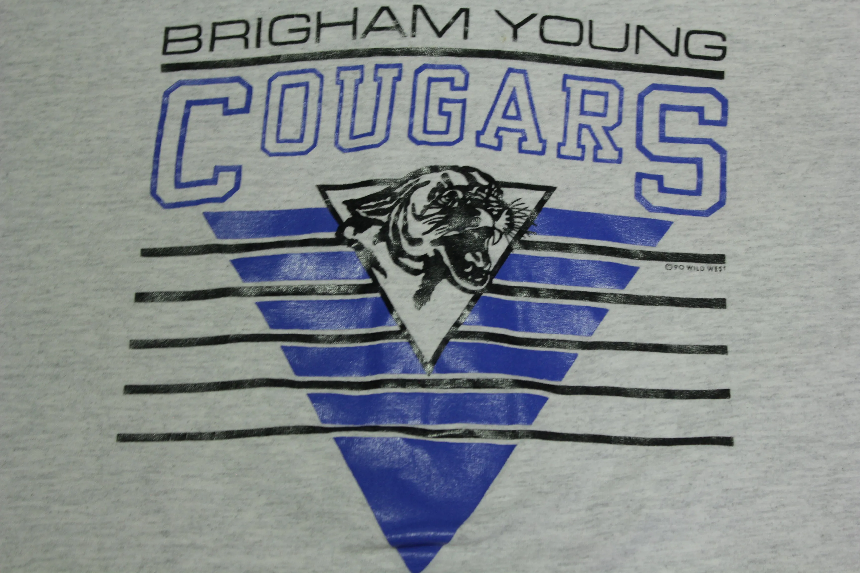 BYU Brigham Young Cougars Vintage 80's Button Up Signal T-Shirt Jersey