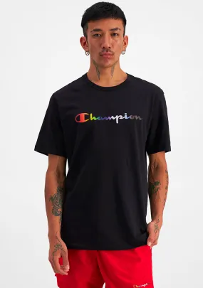 Champion Mens Athletic Pride Script Tee <BR> AUREN BLK