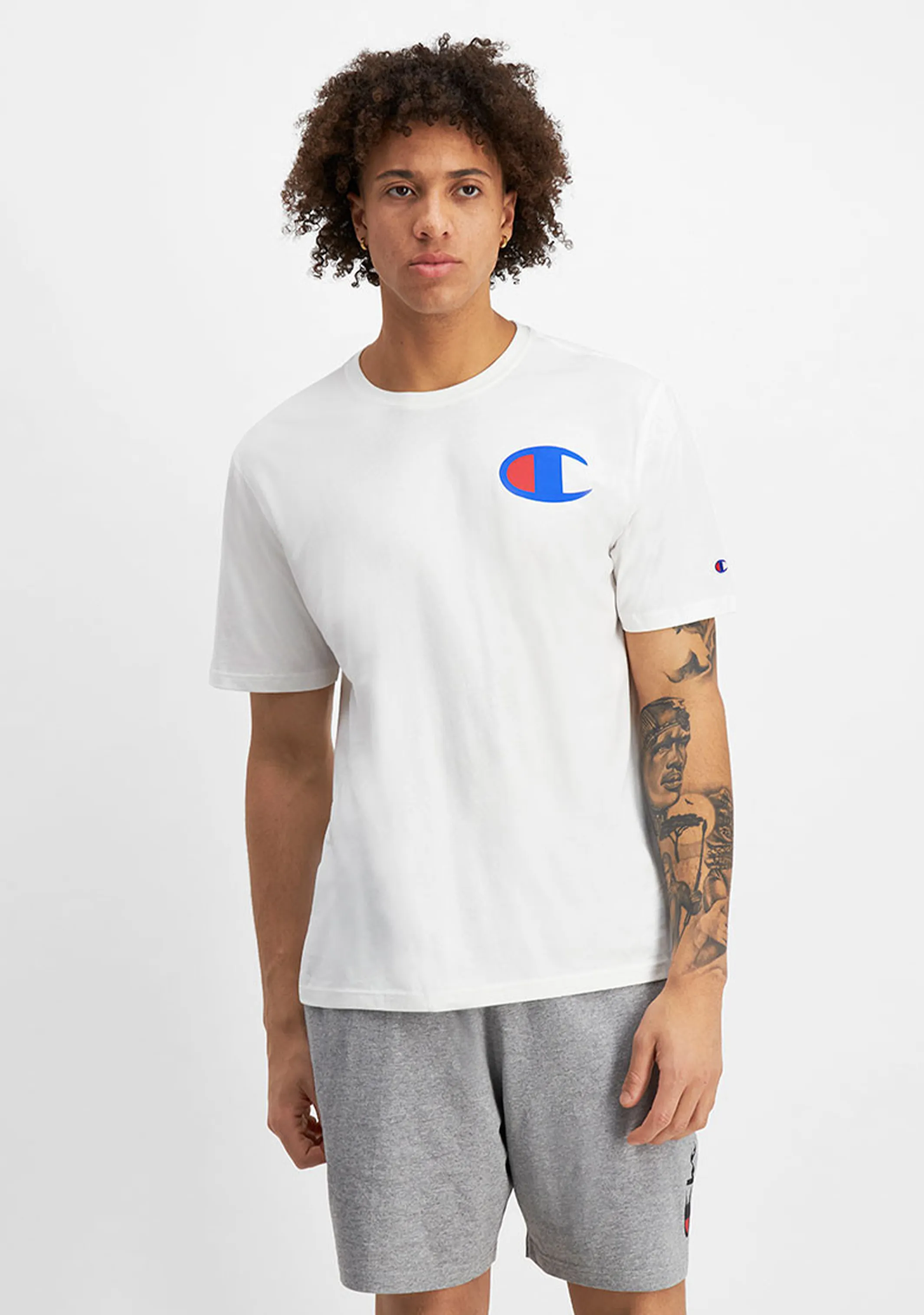 Champion Mens C Logo Tee White <BR> AY68N WIT