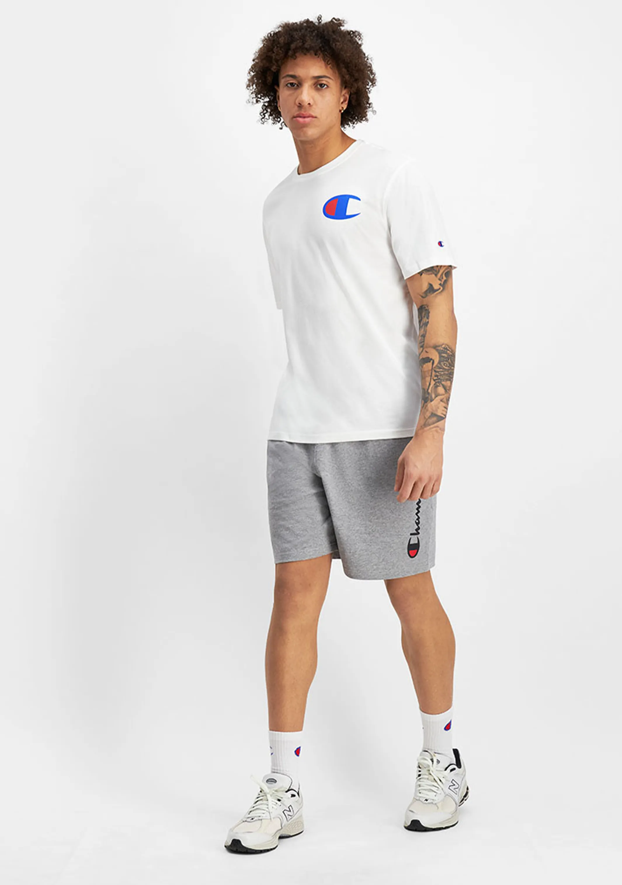 Champion Mens C Logo Tee White <BR> AY68N WIT