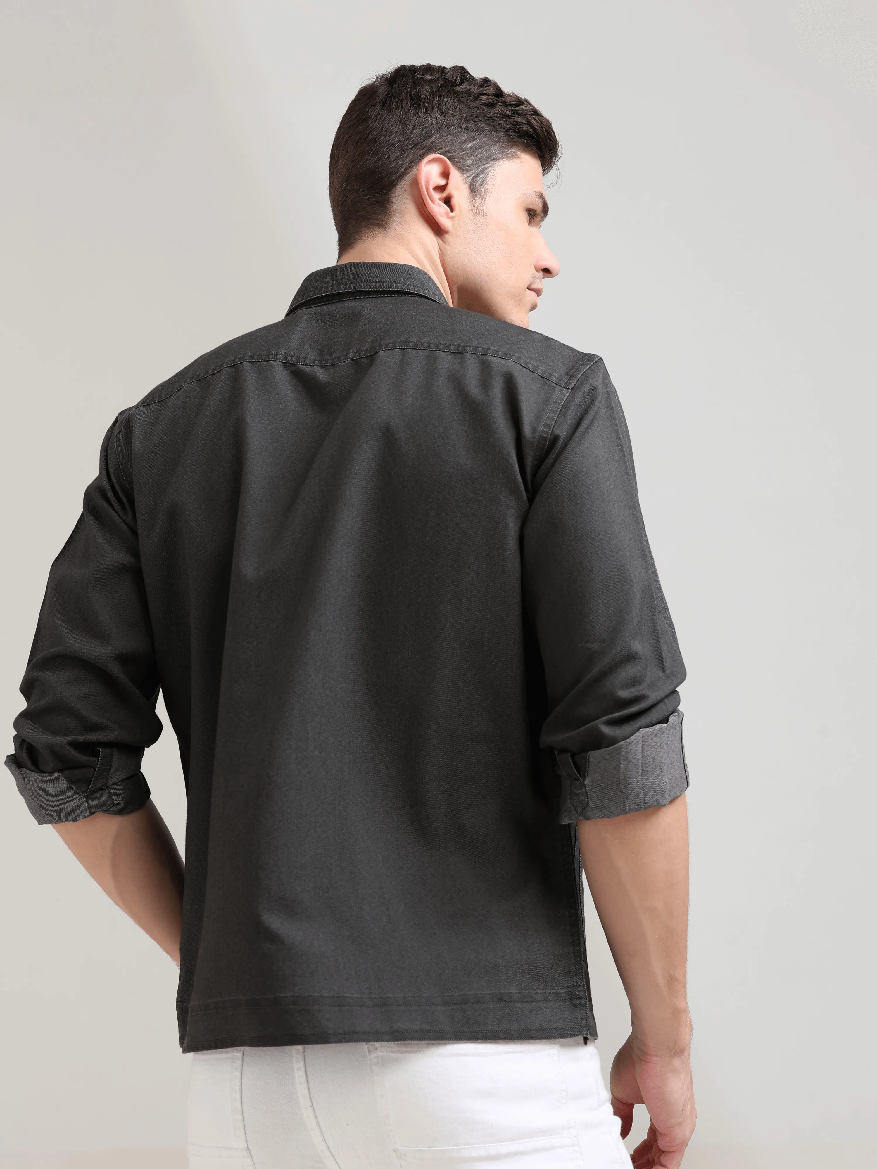 Charcoal Gray Denim Shirt