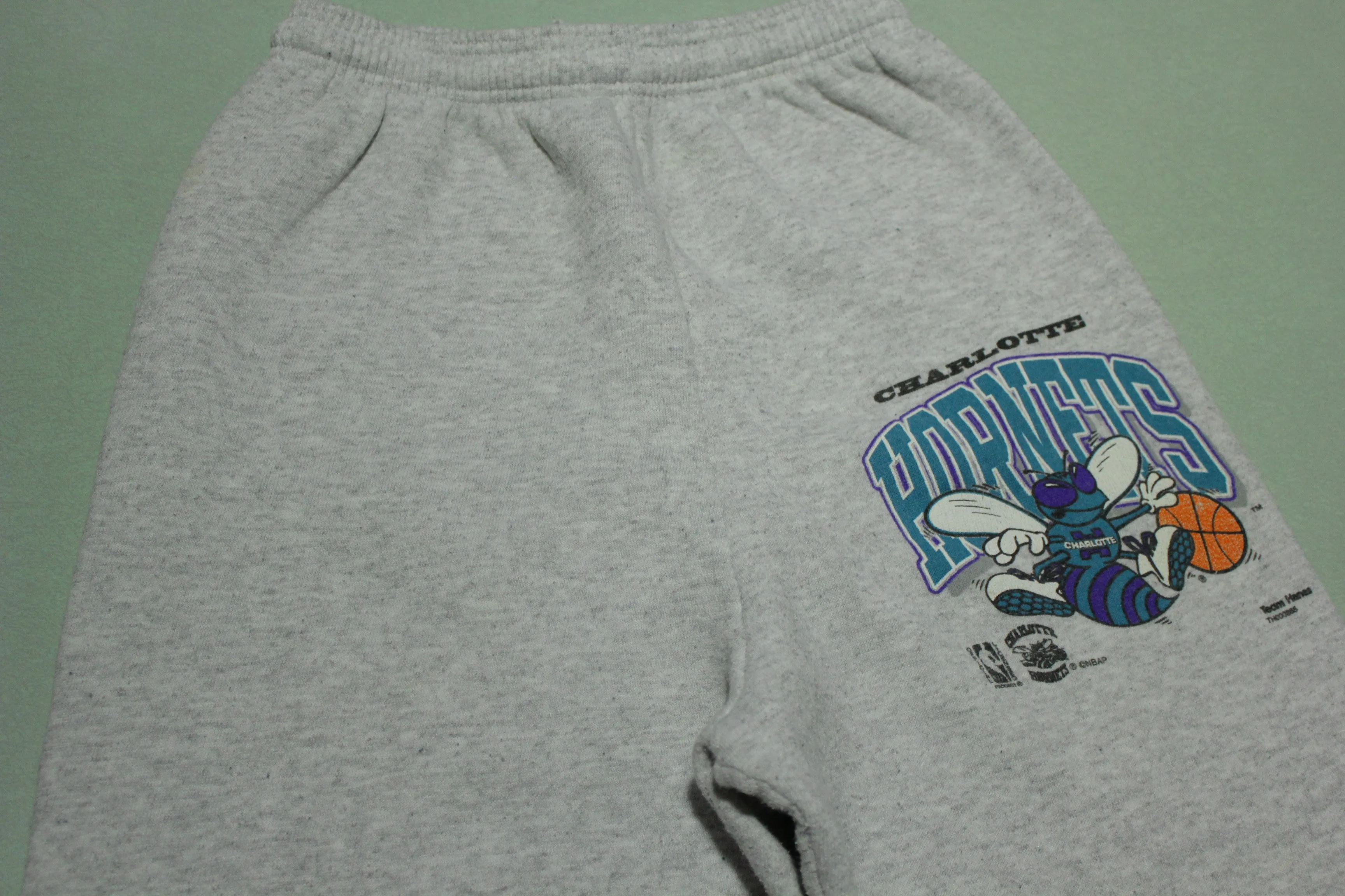 Charlotte Hornets Vintage 90s Team Hanes Gray Sweatpants