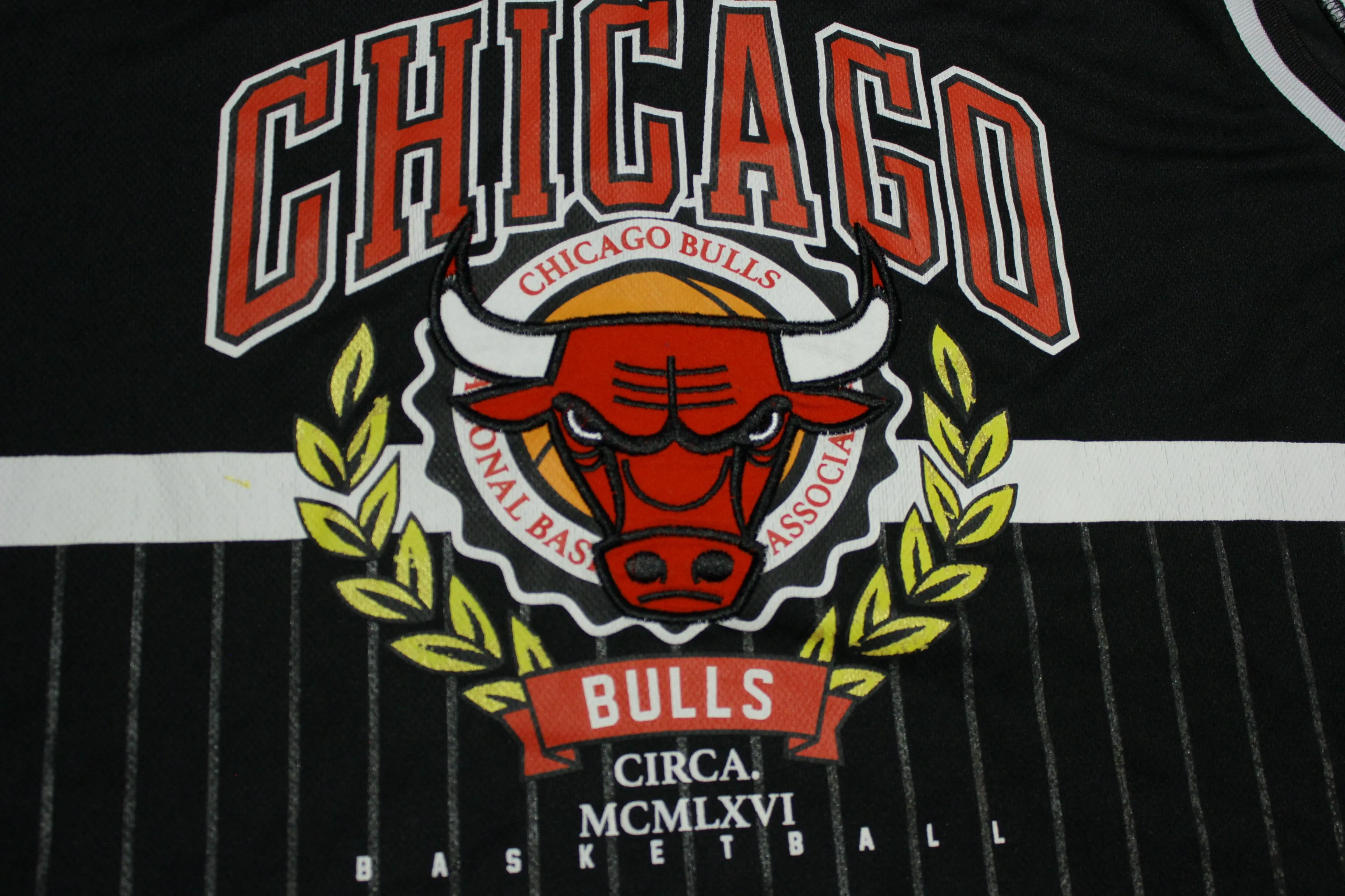 Chicago Bulls Circa MCMLXVI Pinstriped Basketball Embroidered Jersey