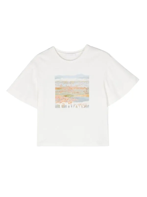 Chloe T-Shirt Multicolour Logo White