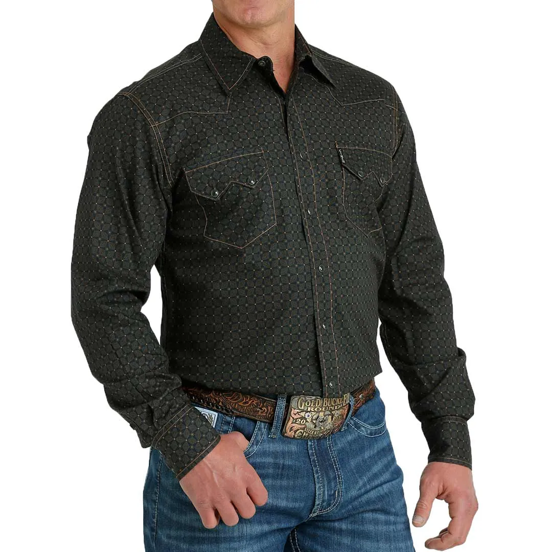 Cinch Men's Modern Fit Diamond Print Snap Shirt