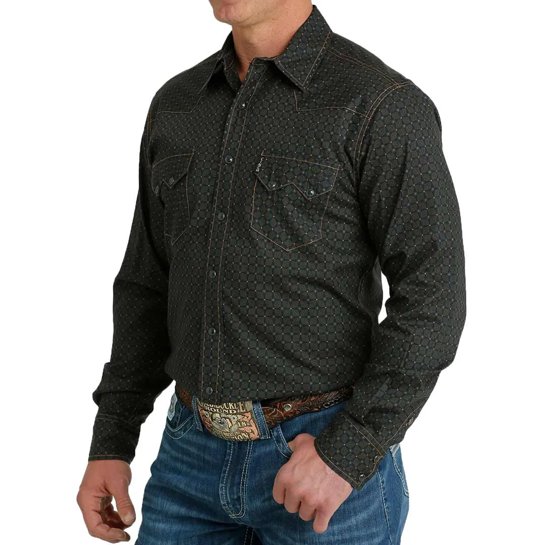 Cinch Men's Modern Fit Diamond Print Snap Shirt