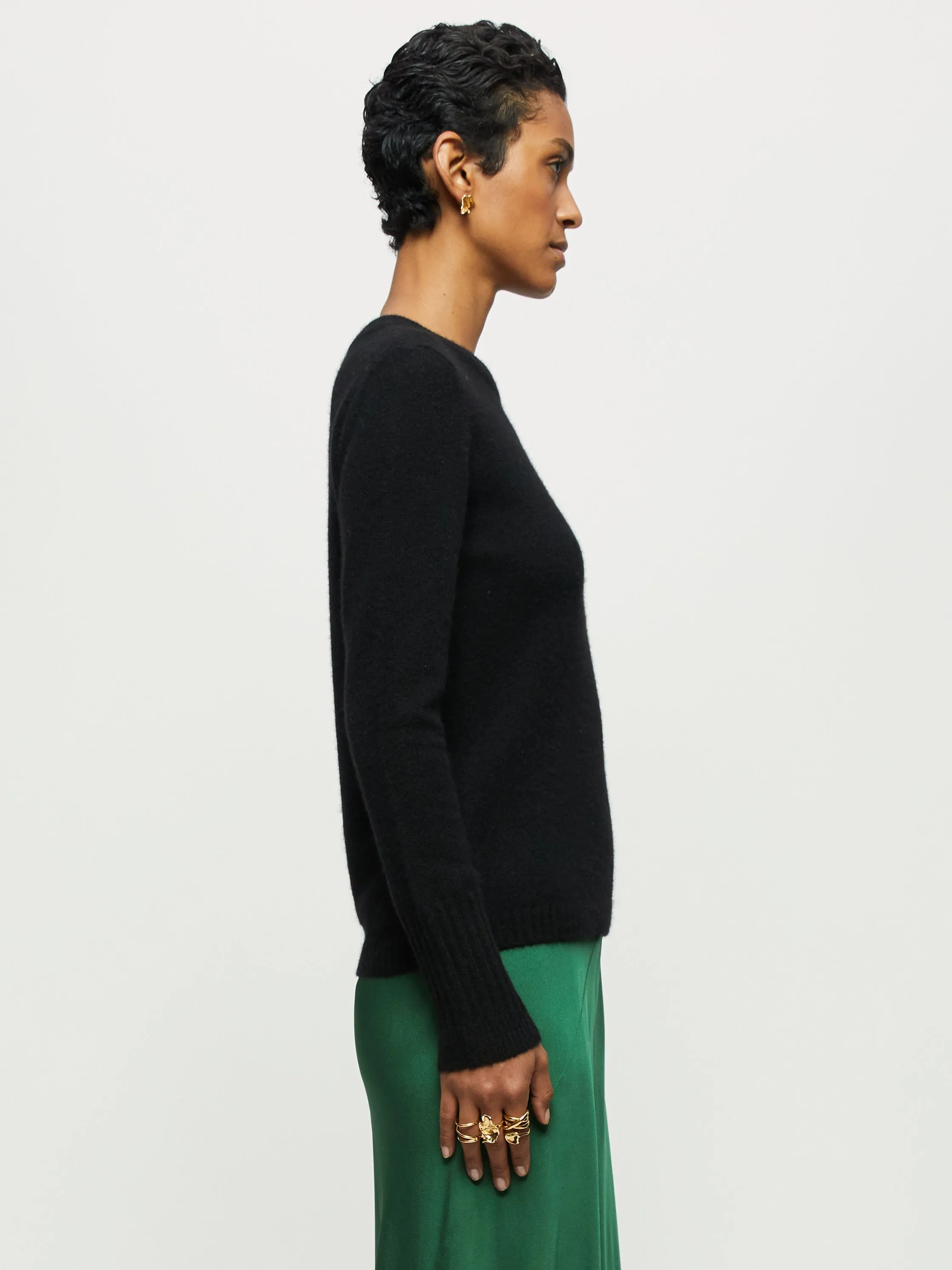 Cloud Cashmere Crew Jumper | Black