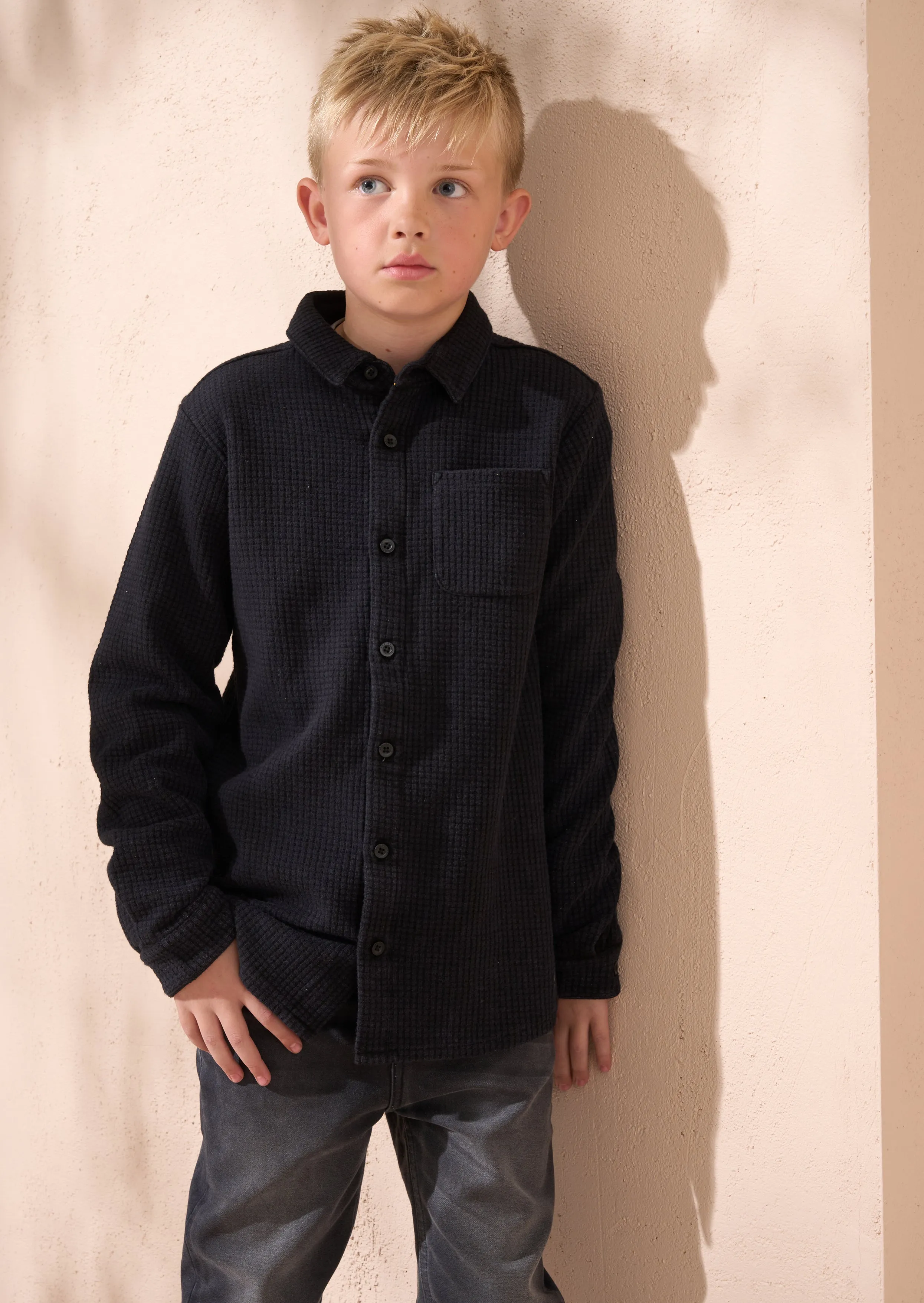 Colter Black Washed Textured Shirt