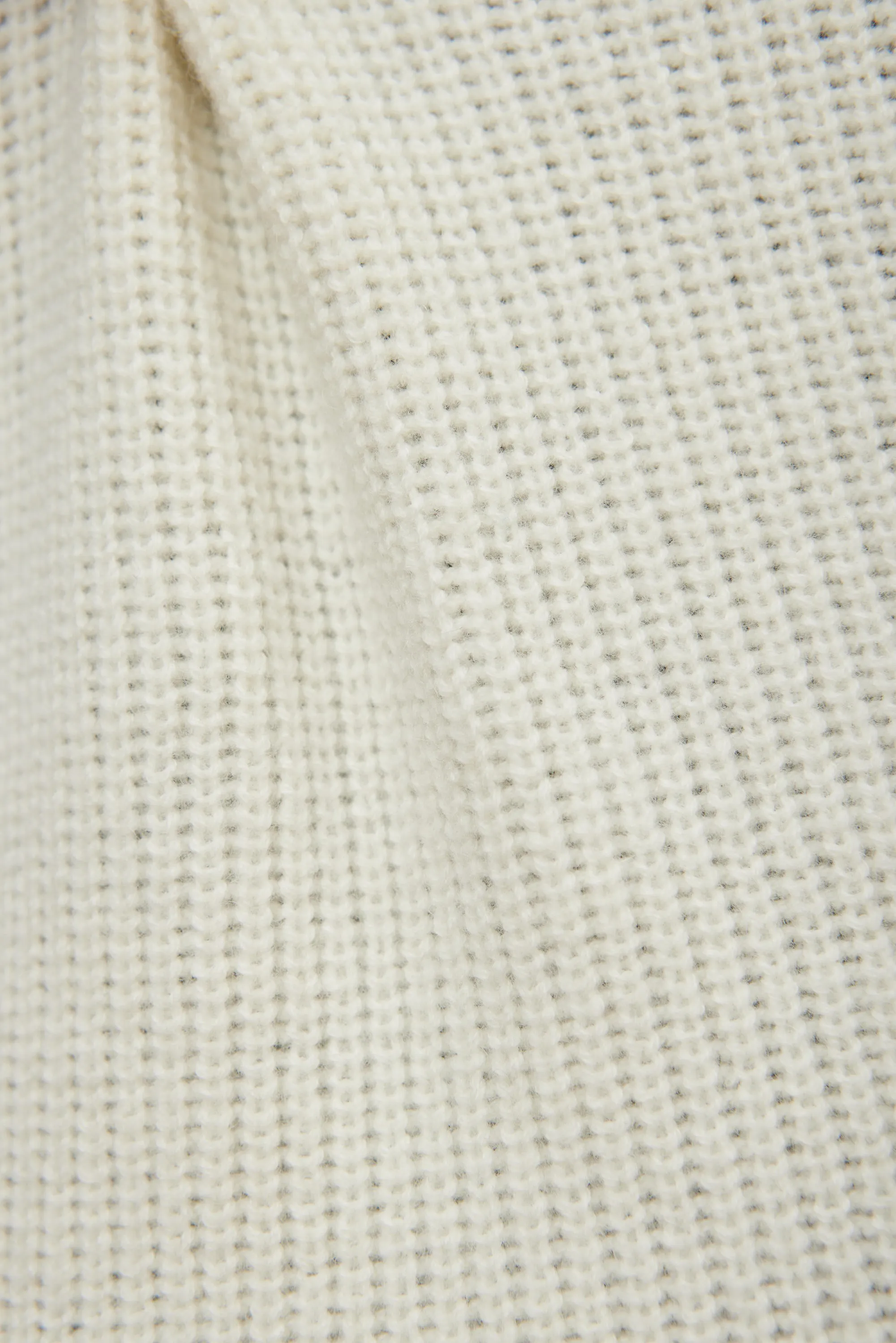 Cream Wool Cashmere Crew Neck Sweater