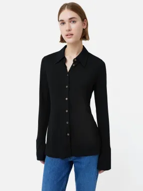 Crepe Jersey Shirt | Black