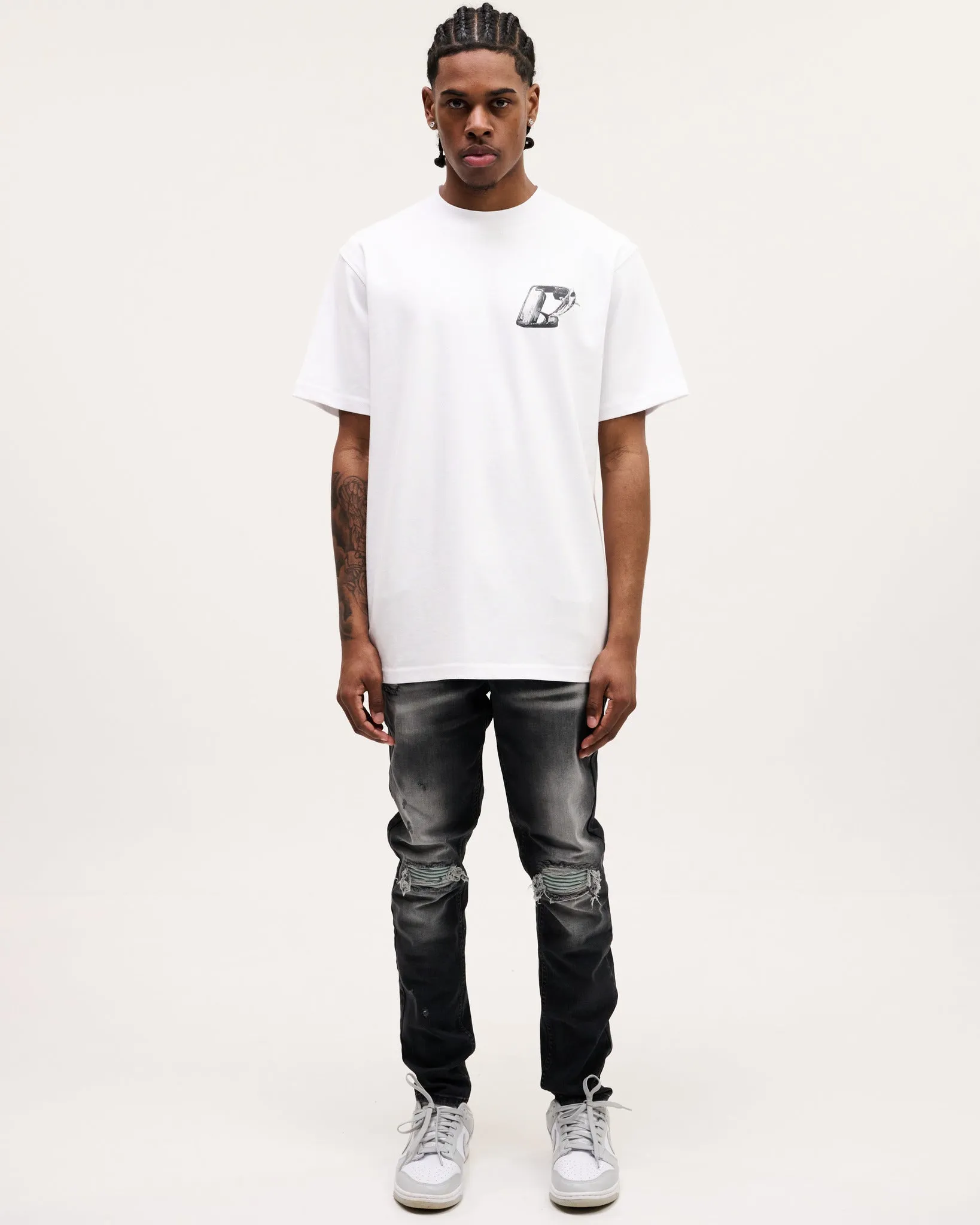 CROYEZ SHARK T-SHIRT - WHITE/BLACK