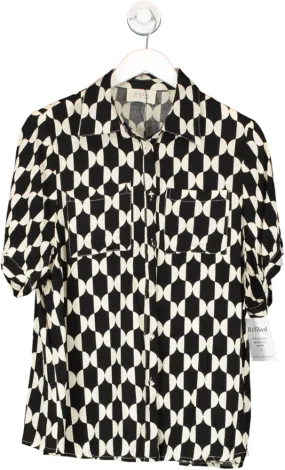 DISSH Black Monochrome Patterned Shirt UK 8