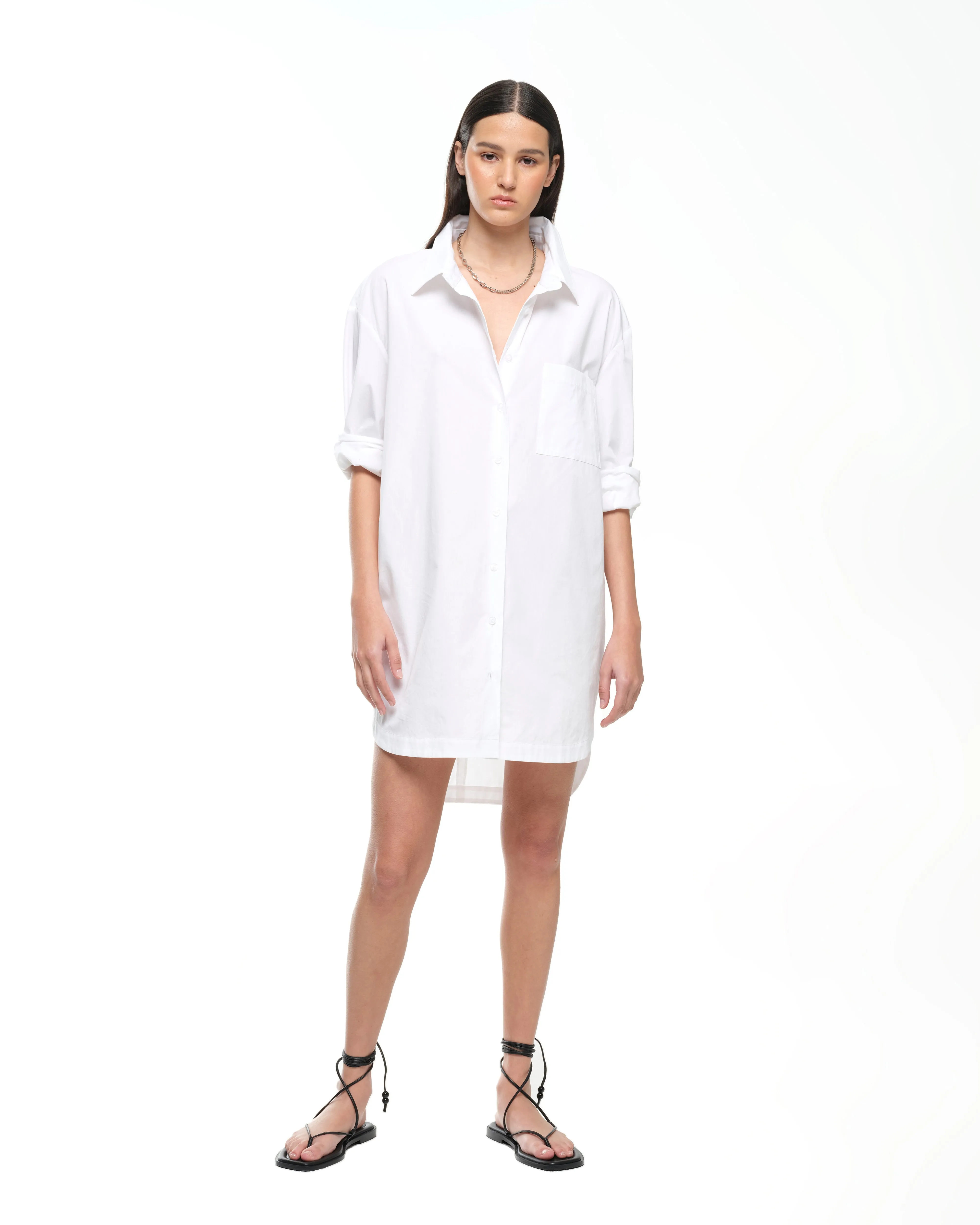 EVERYDAY SHIRT DRESS - WHITE