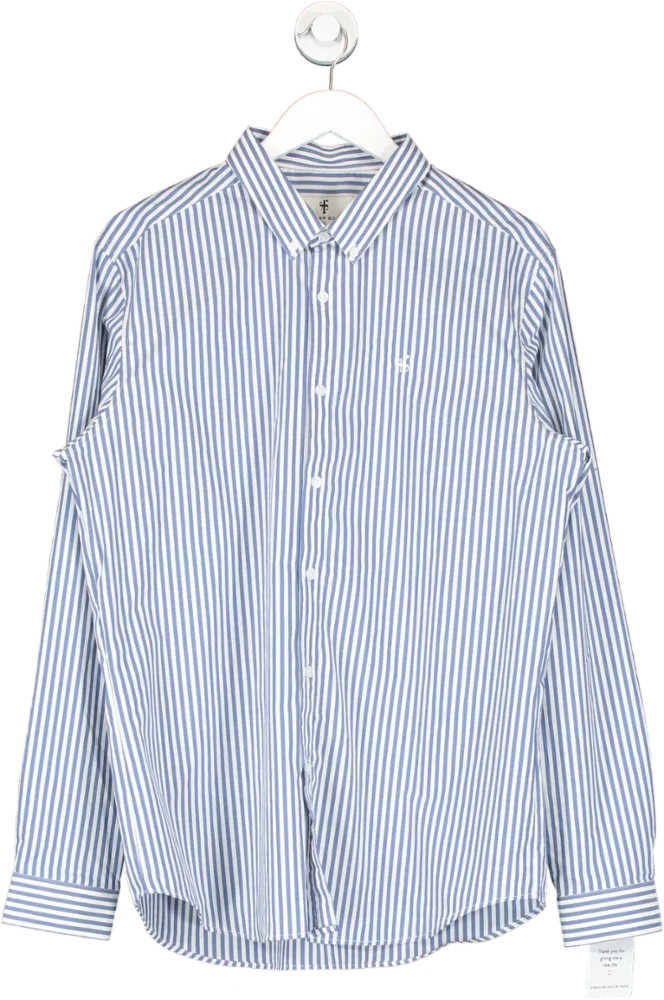 Father Sons White Classic Single Woven Stripe Long Sleeve UK XL