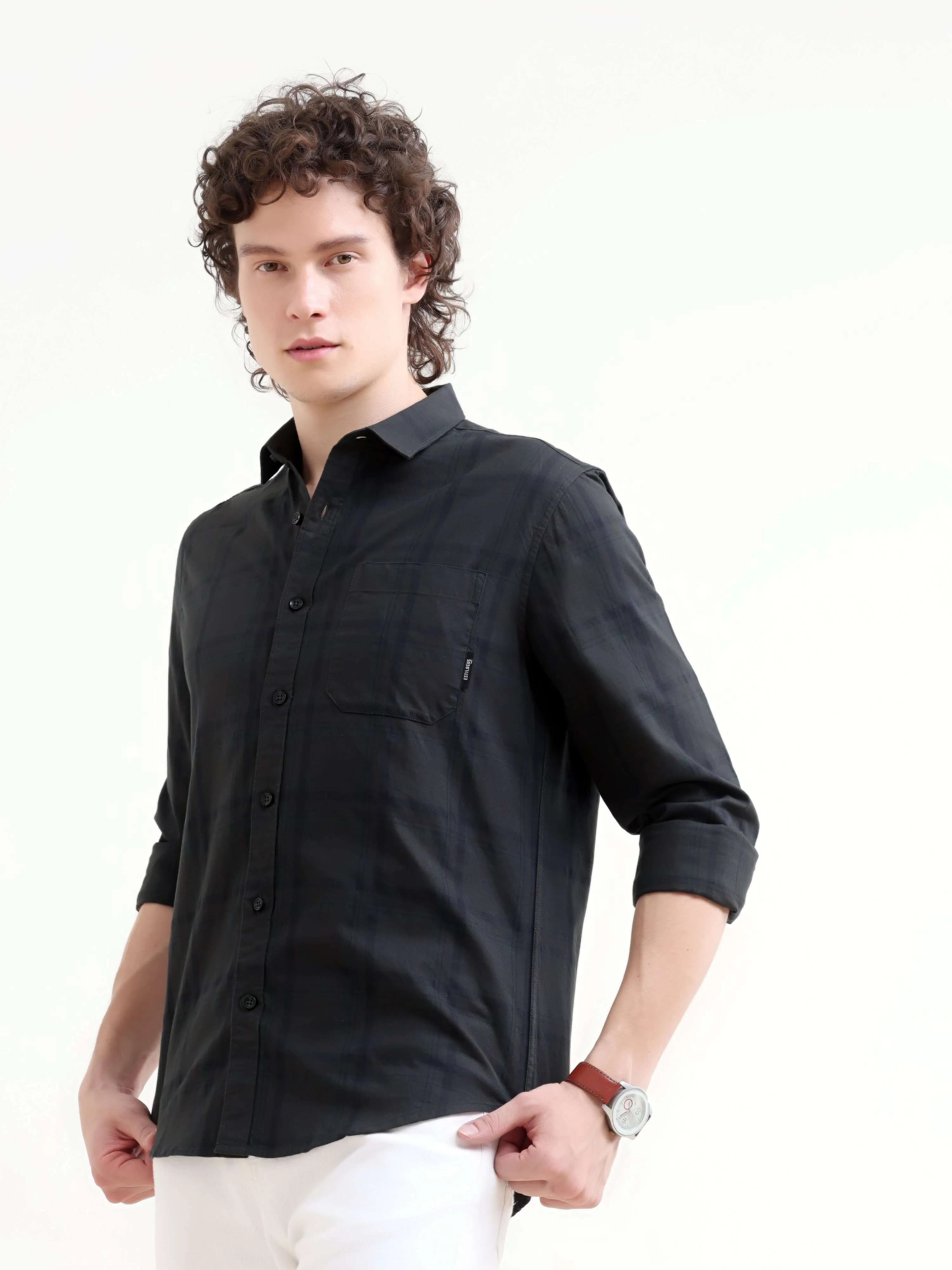 Frazey gray dupplin check shirt