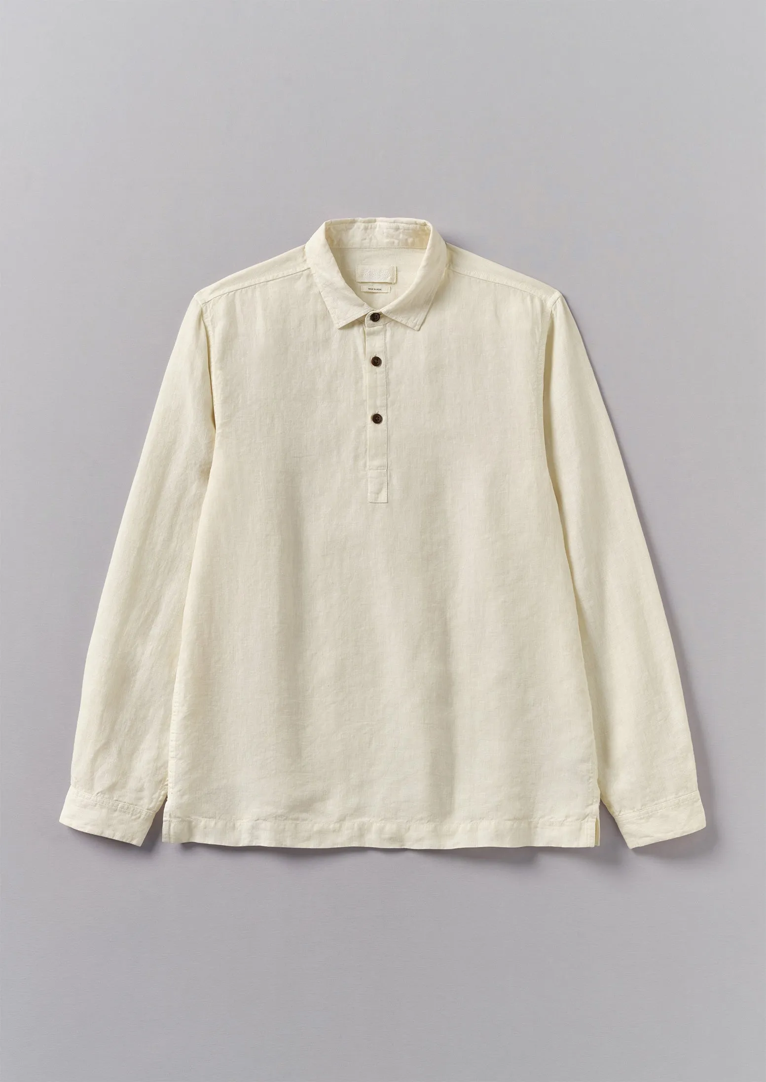 Half Placket Linen Shirt | Parchment