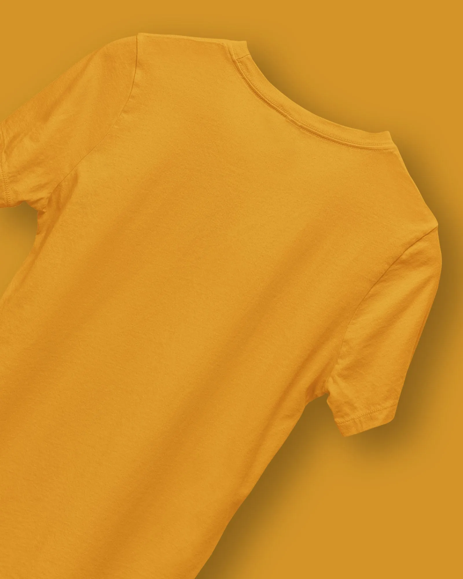 Half Sleeves Crew Neck: Mustard