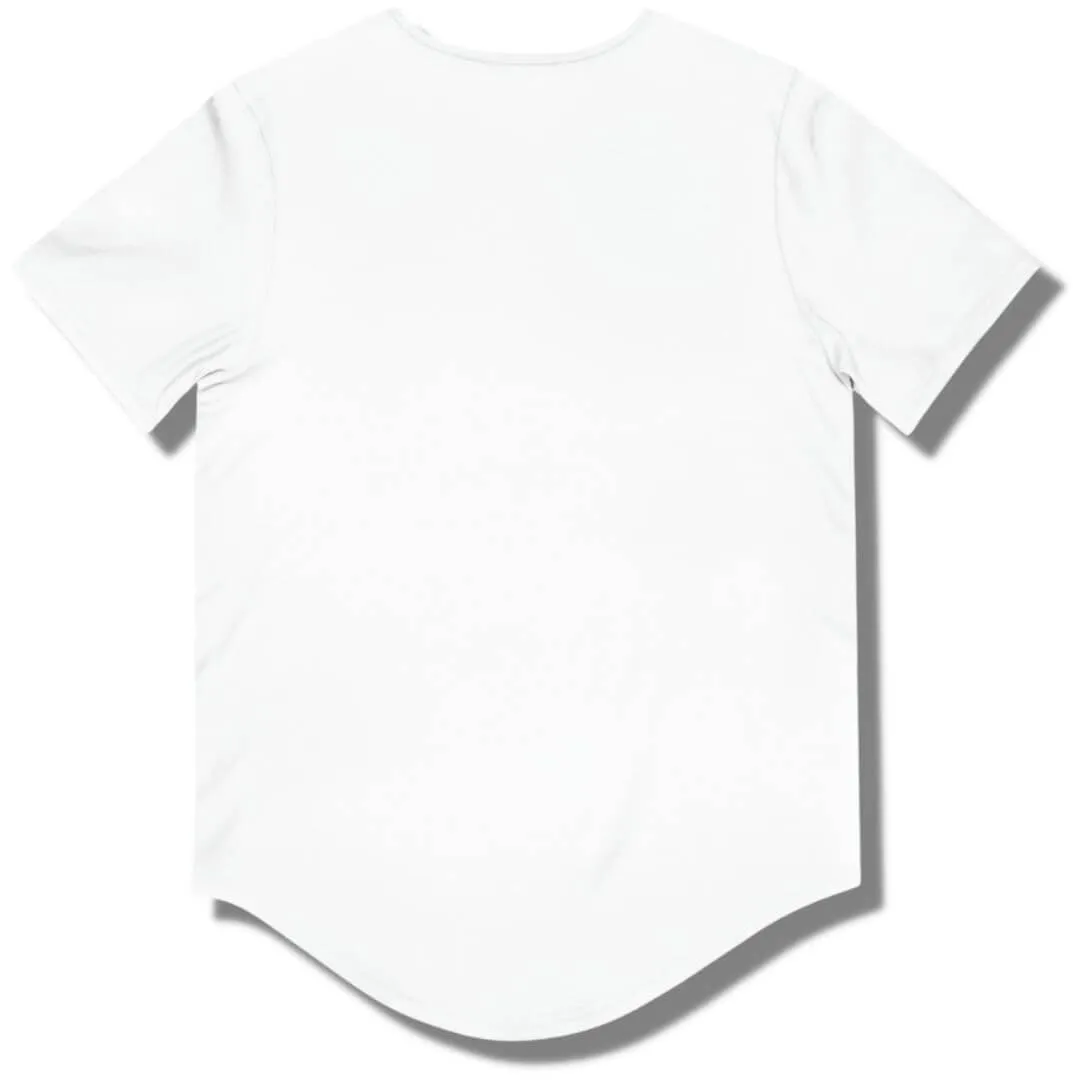 Heart of a Lion Curved Hem T Shirt - White - Lemon Curry