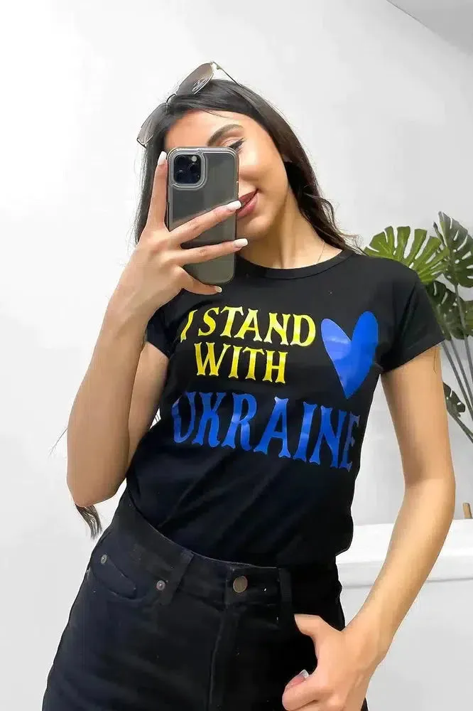 I Stand With Ukraine Black T-shirt