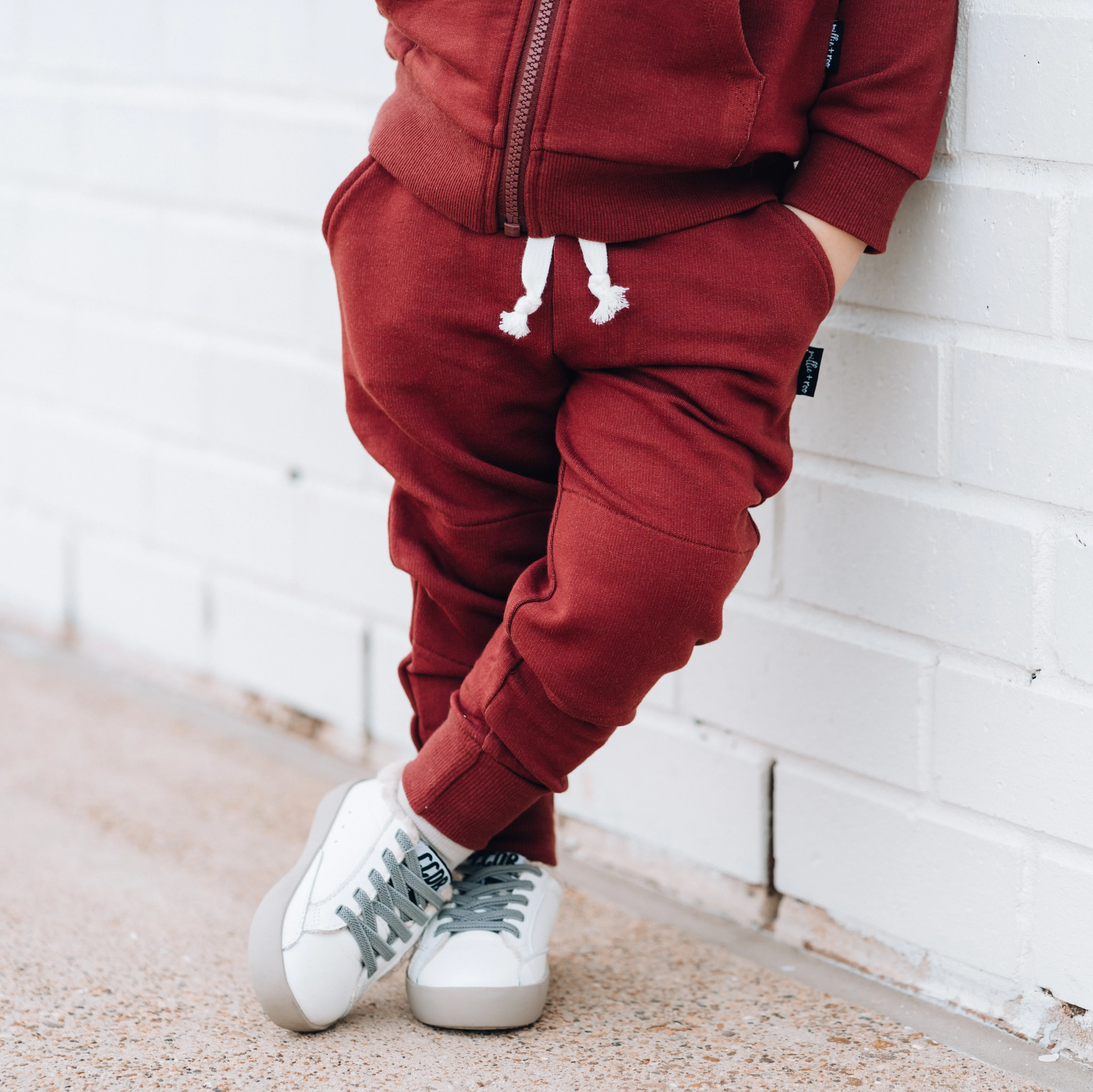 JOGGERS- Oxblood Bamboo French Terry